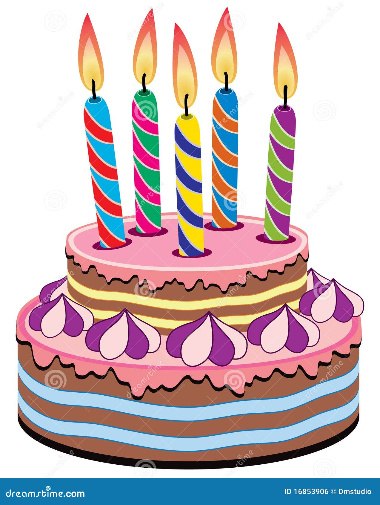 Torta Di Compleanno Con Le Candele Di Compleanno Illustrazione Vettoriale -  Illustrazione di moderno, candela: 16853906