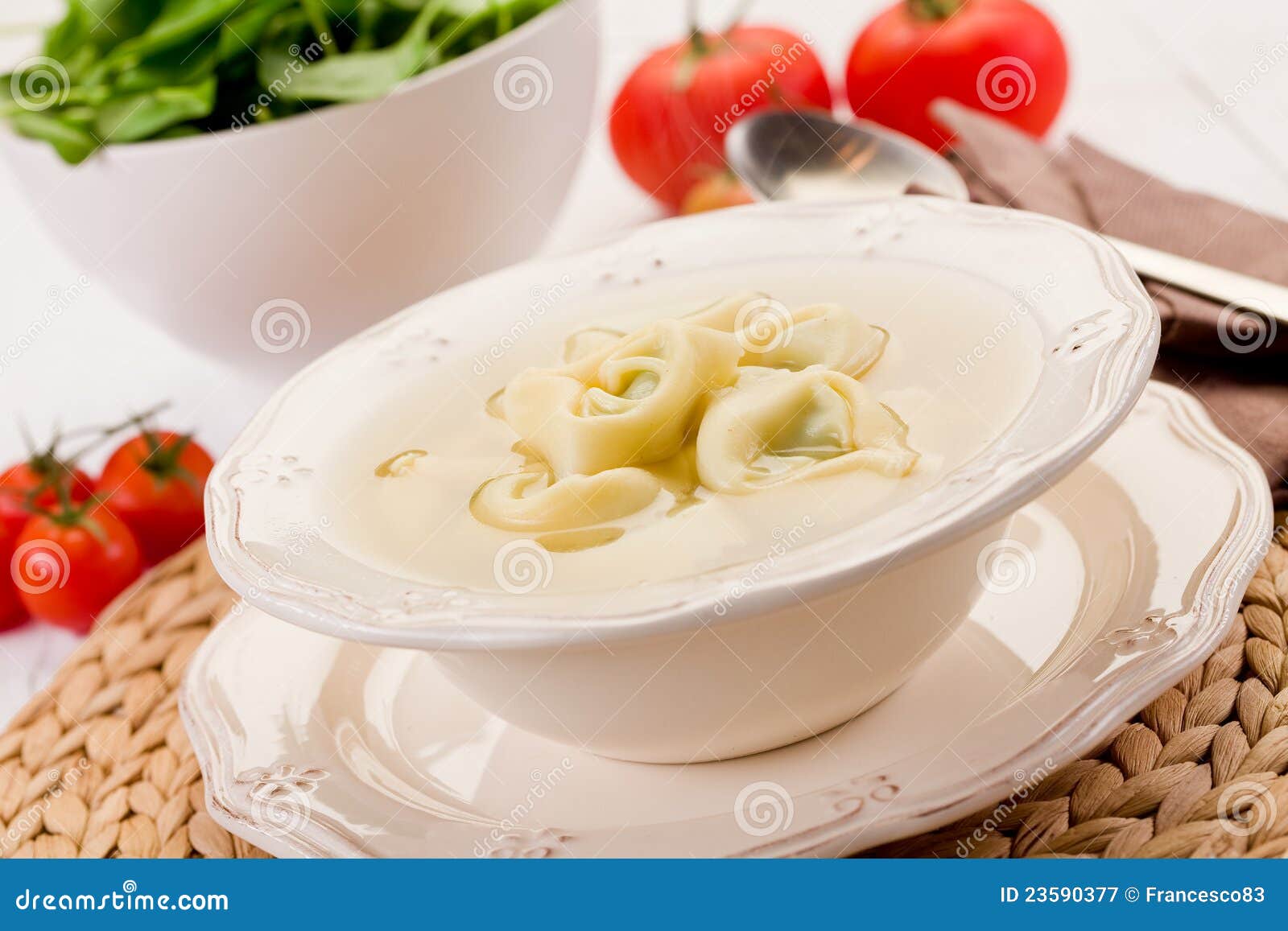 Tortellini in Broth stock image. Image of italian, pasta 23590377