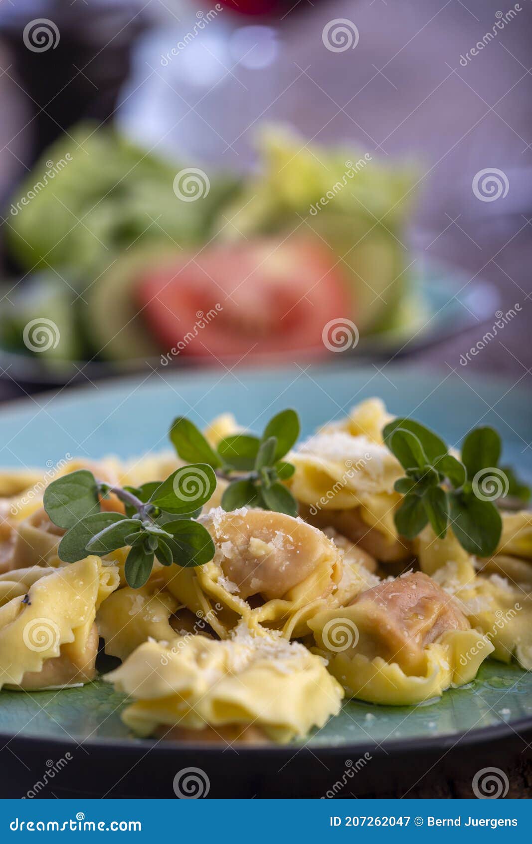 Tortellini with olive oil stock image. Image of gourmet 207262047