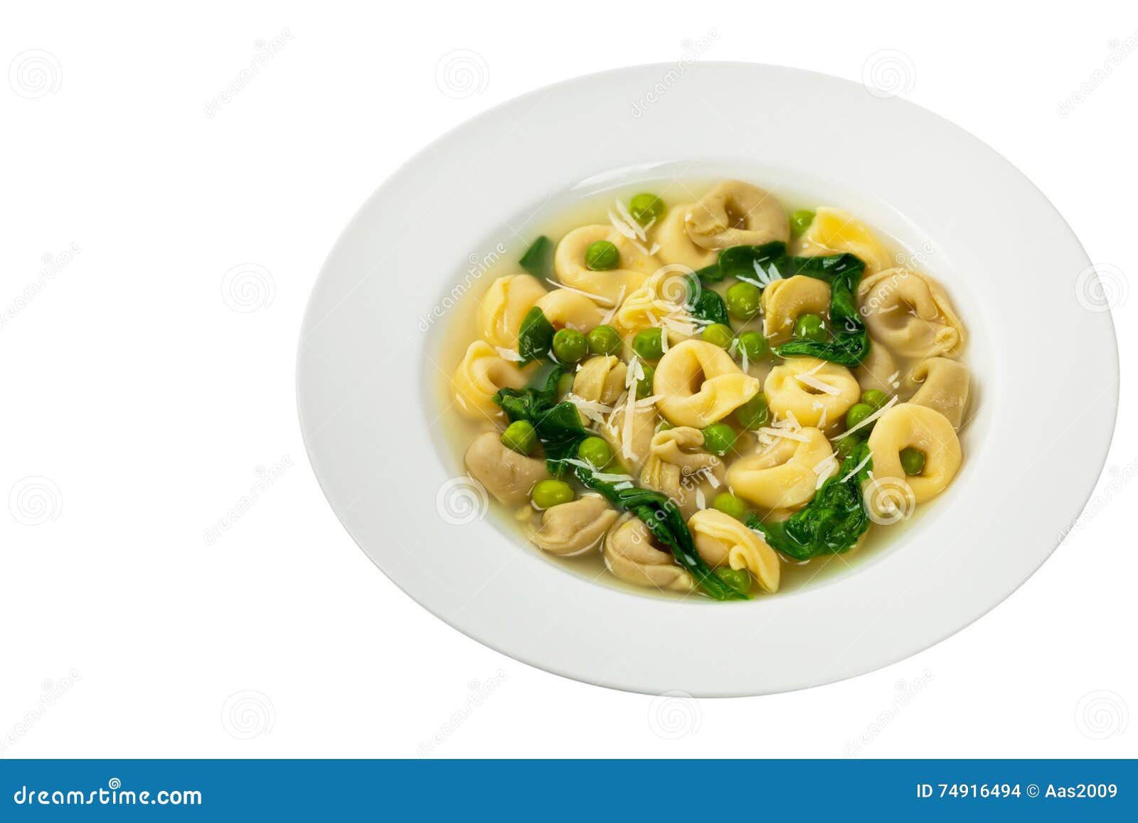 Tortellini-Suppe Mit Spinat Stockfoto - Bild von essen, frisch: 74916494