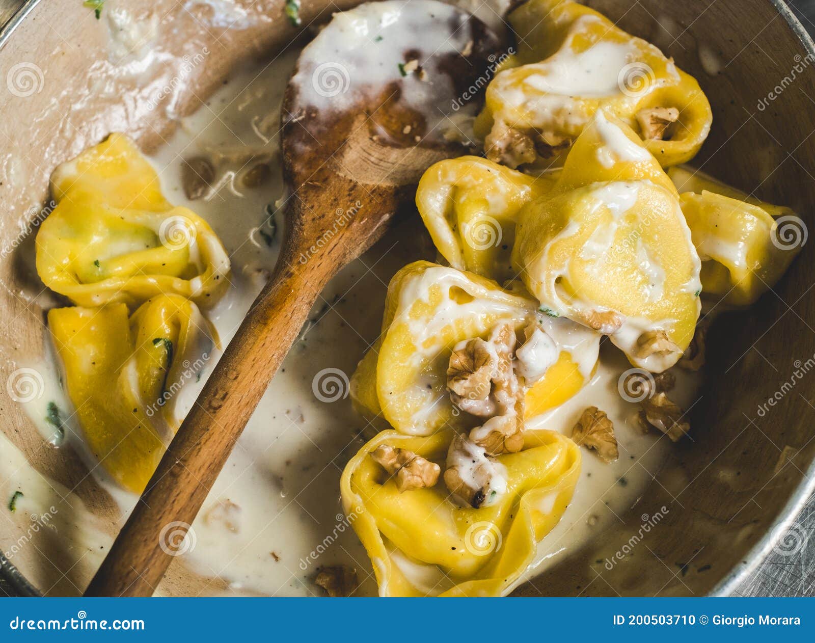 Tortelloni in Their Cooking Pan Stock Photo - Image of food, diet ...
