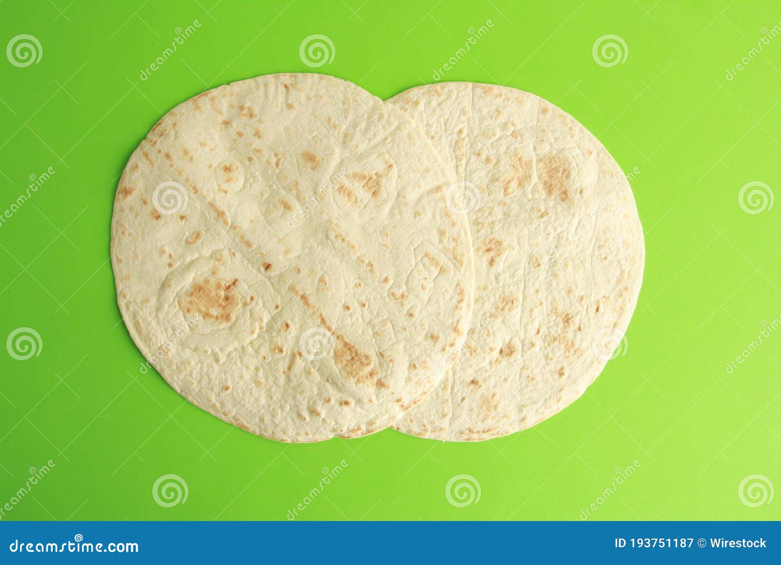 Tortilla Bread on Green Surface Stock Image Image of snack, corn