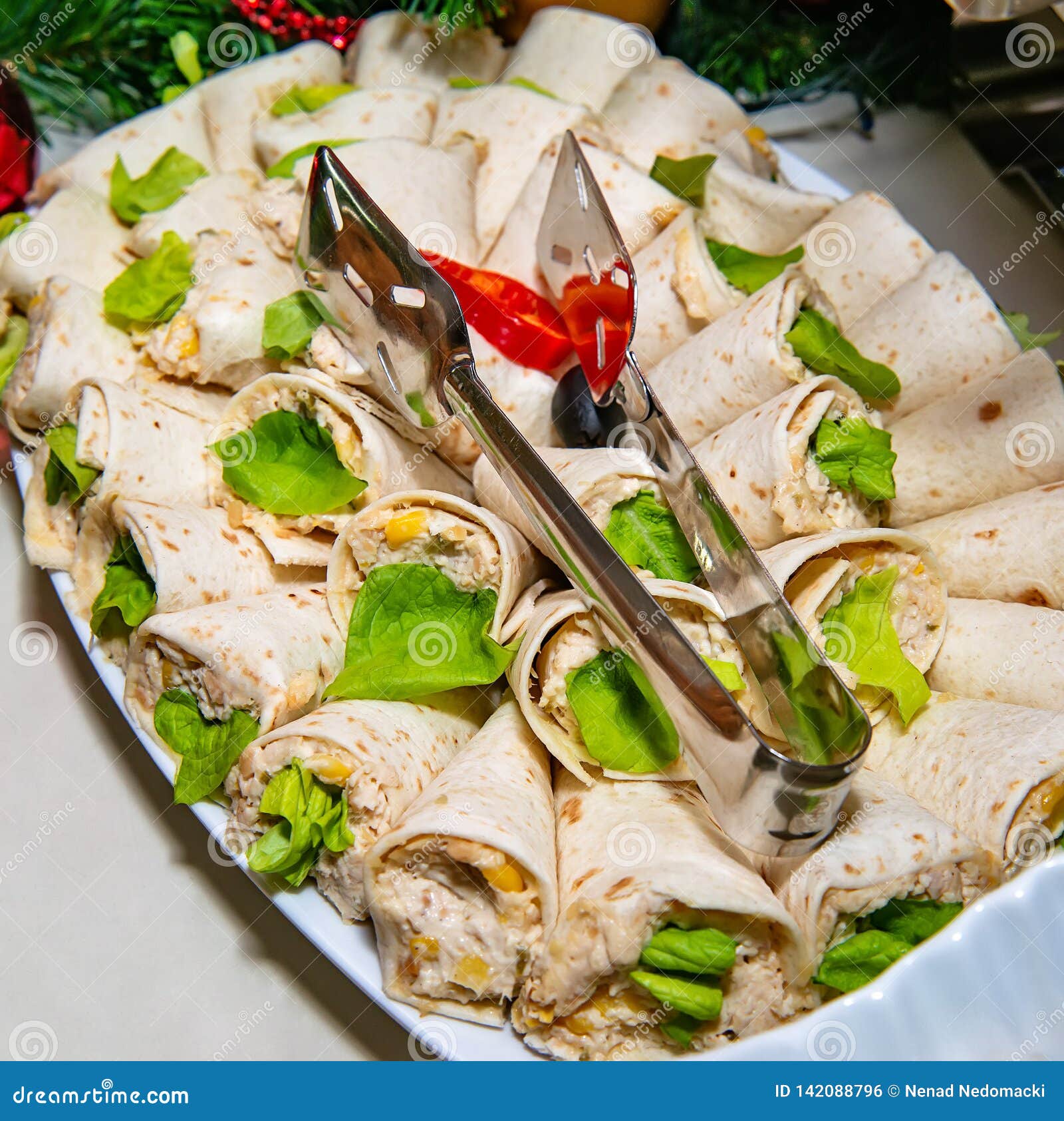 Tortilla, Burritos, Sandwiches Twisted Rolls Stock Photo Image of