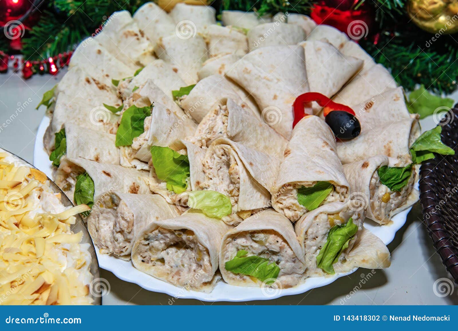 Tortilla, Burritos, Sandwiches Twisted Rolls Stock Photo Image of