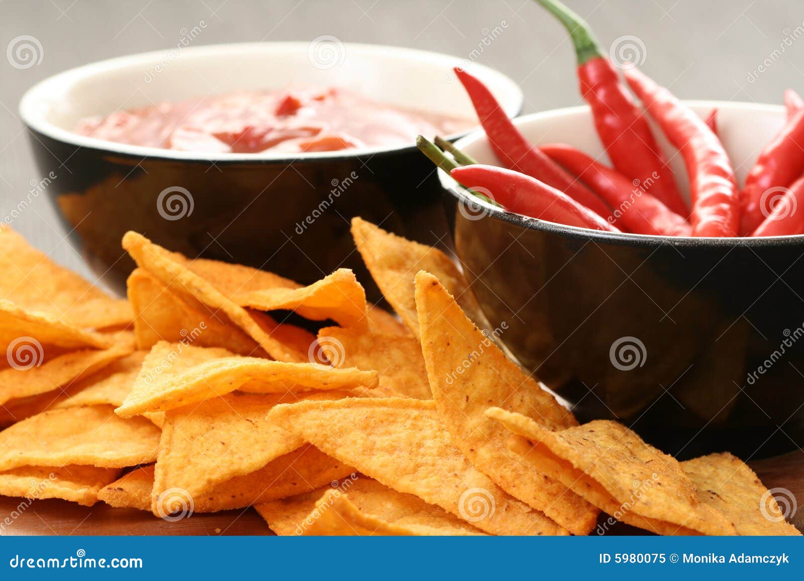 Tortilla chips stock image. Image of bowl, salsa, unhealthy 5980075
