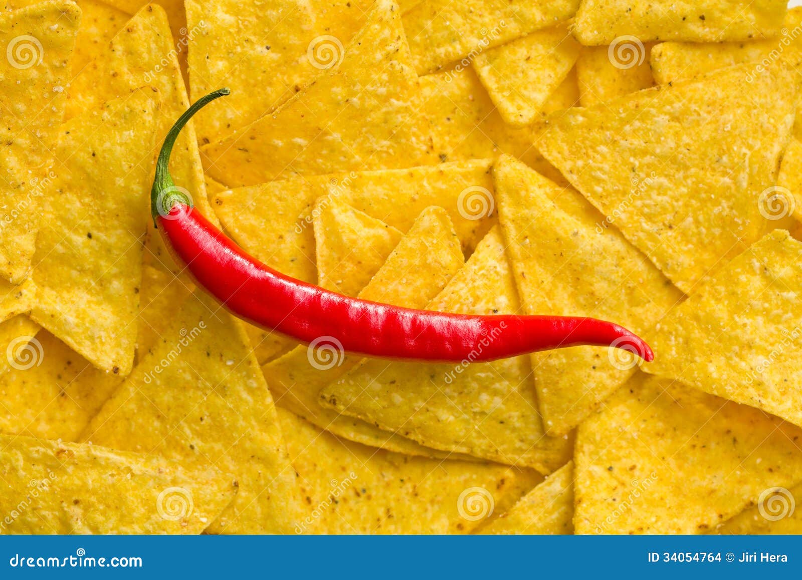 Tortilla Chips with Chili Pepper Stock Photo Image of chilies, chips 34054764