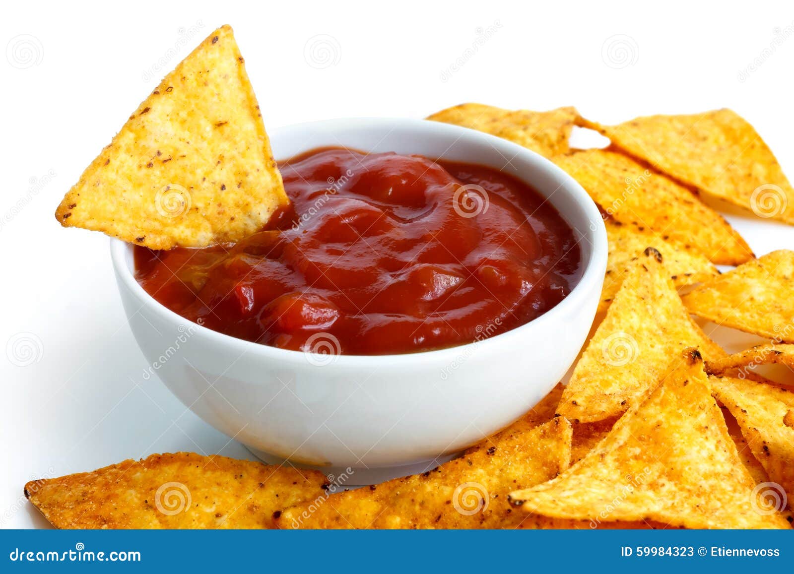 Tortilla chips and dip. stock image. Image of chips, salsa 59984323