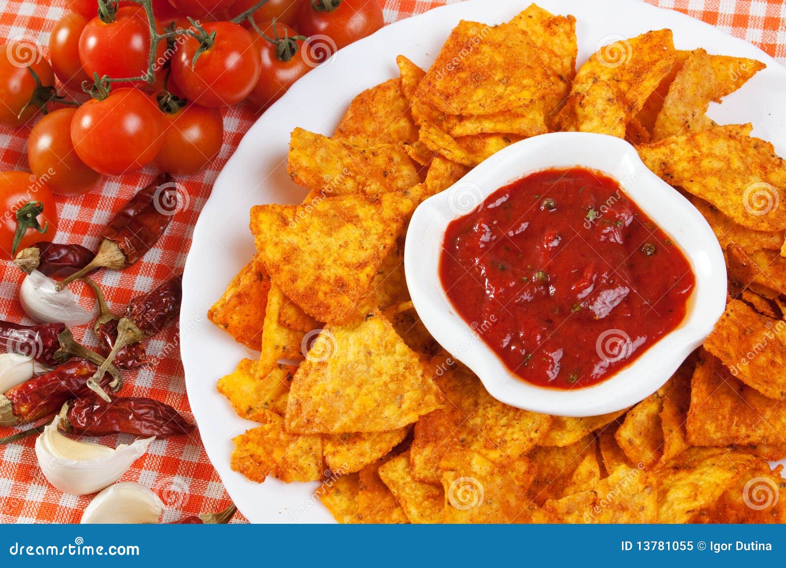 Tortilla Chips with Hot Salsa Dip Stock Image - Image of salsa, mexican ...