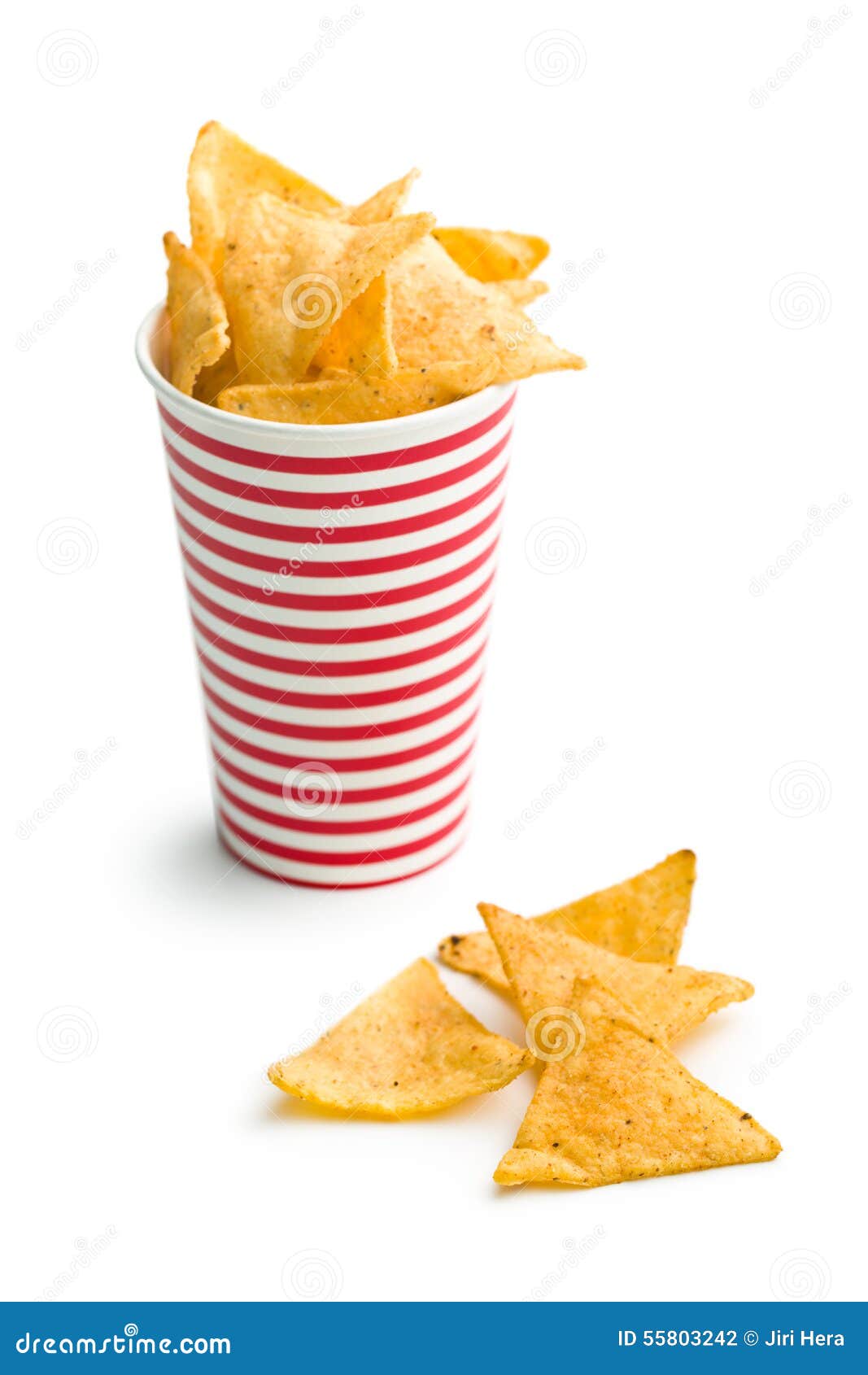 Tortilla Chips In Paper Cup Stock Photo Image of chips, mexican 55803242