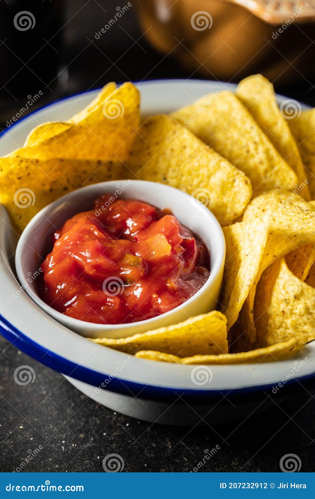 Mexican Nacho Chips And Salsa Dip Stock Image 43392541
