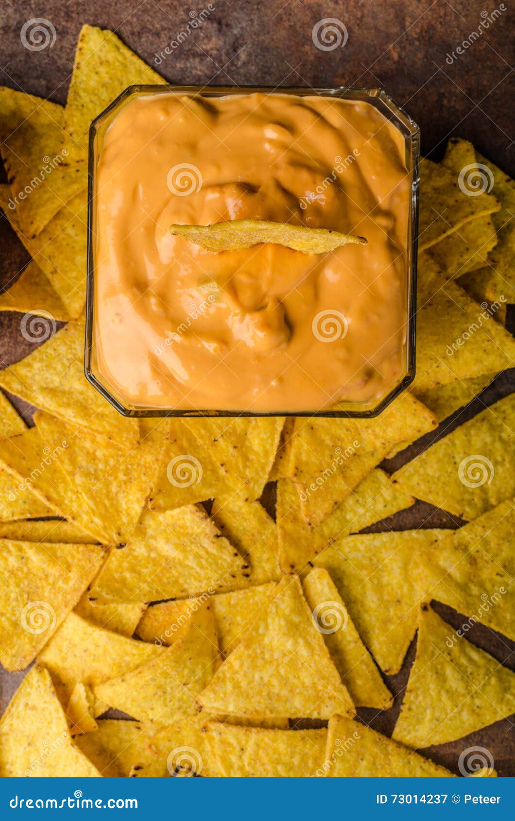 Tortilla Chips with Two Dips Stock Image Image of sauce, nachos 73014237