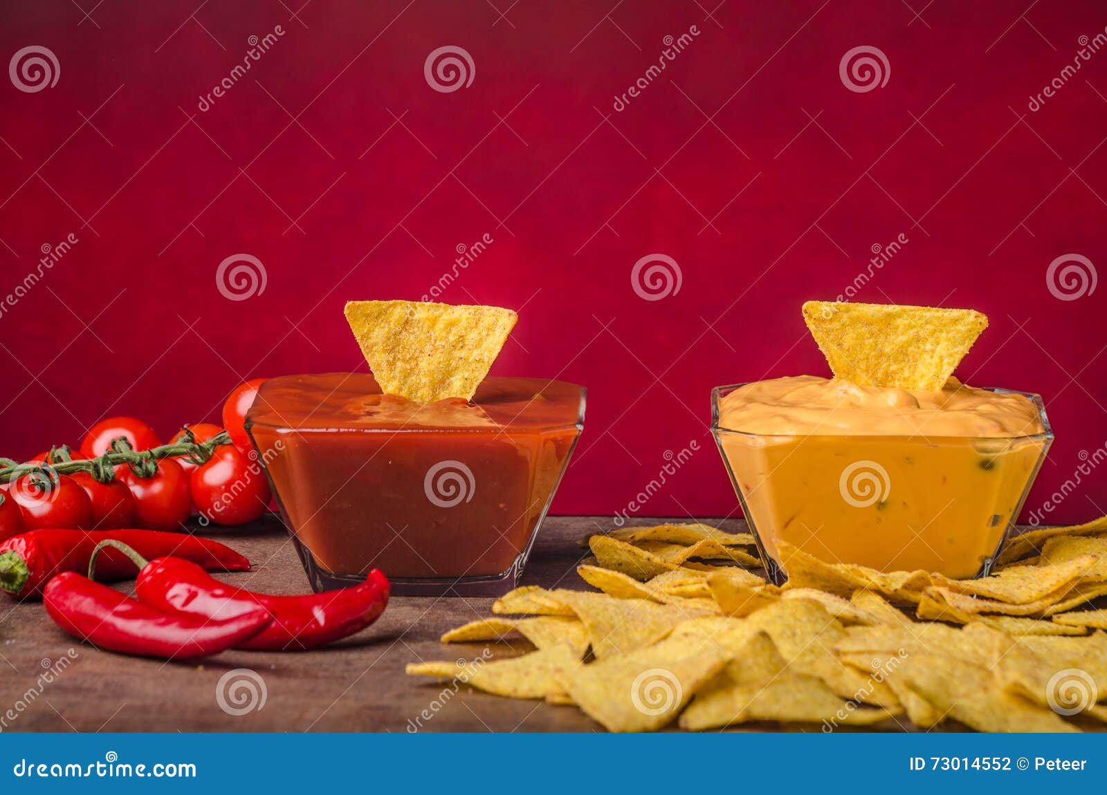 Tortilla Chips with Two Dips Stock Photo Image of delicious, fresh