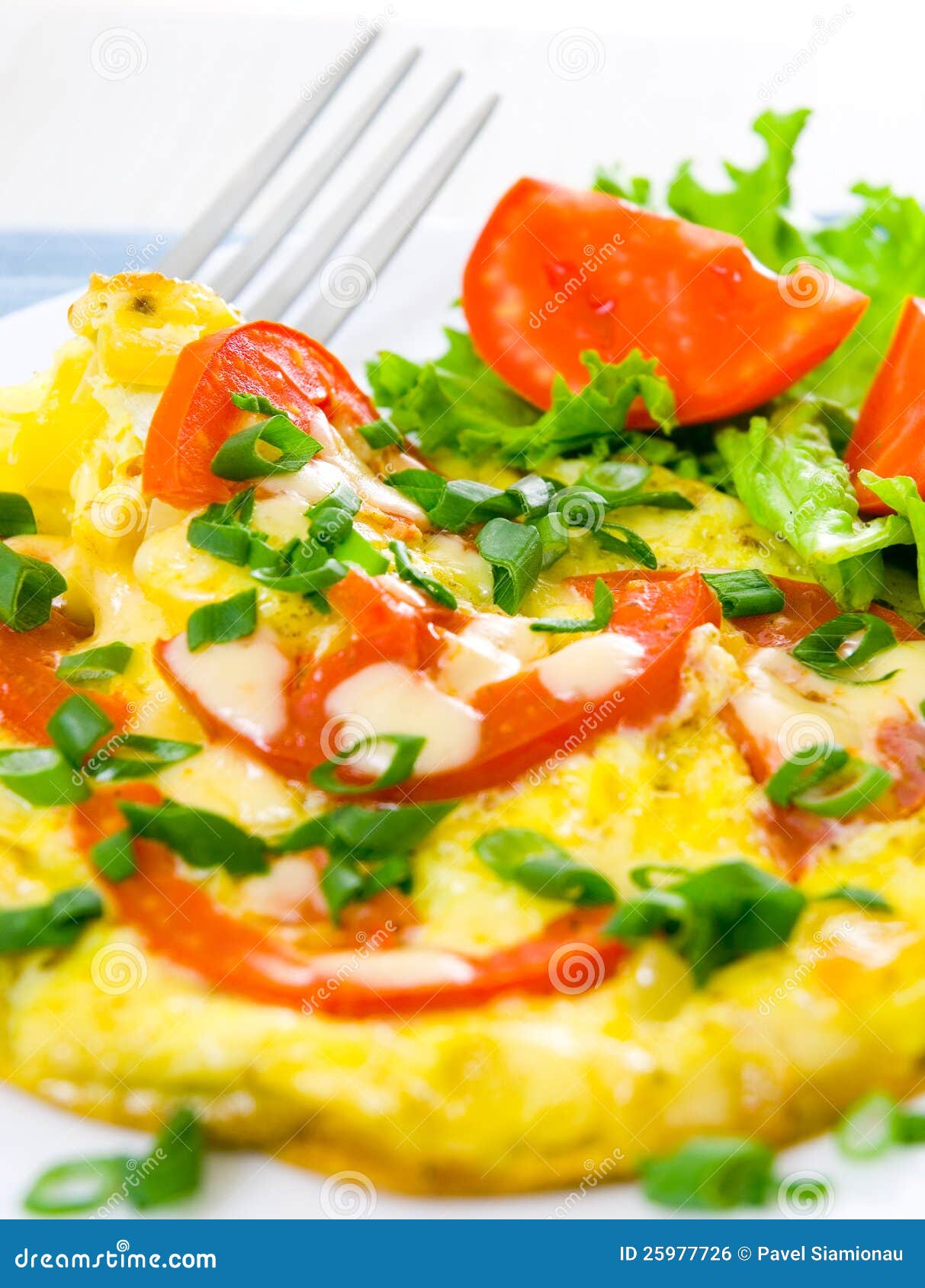 Tortilla De Huevos Con Los Tomates Foto de archivo Imagen de macro