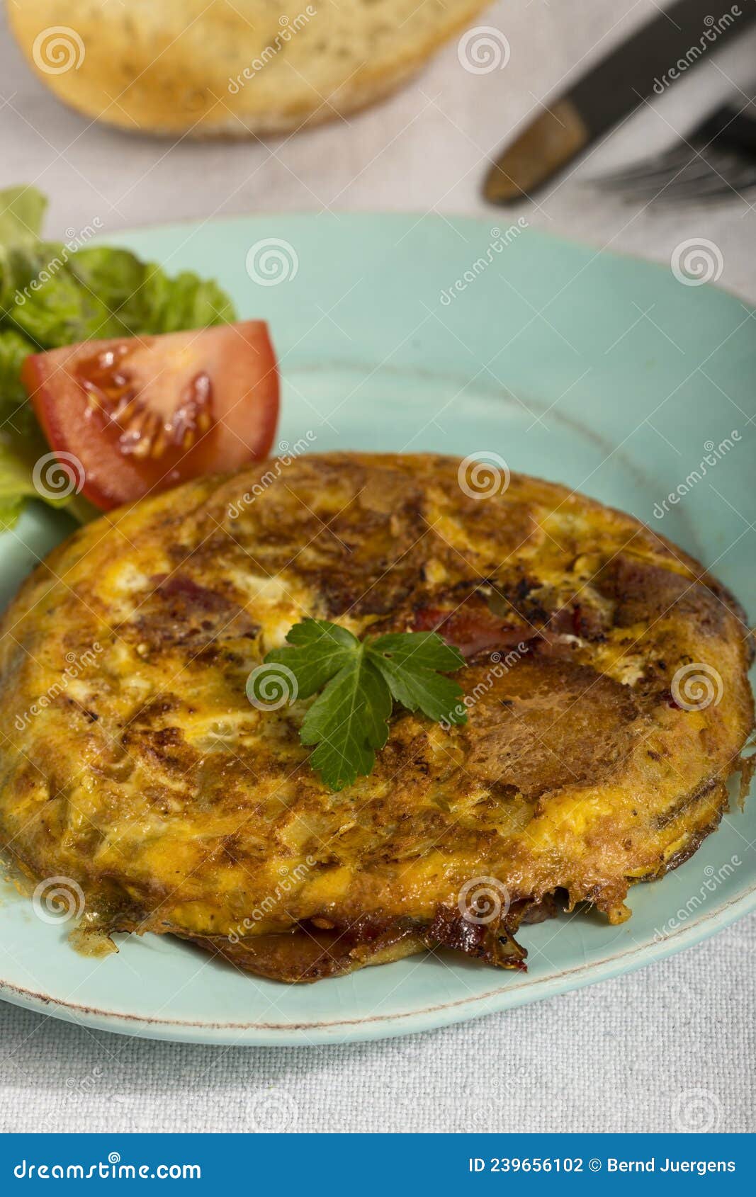Tortilla espanola stock photo. Image of breakfast, fried 239656102
