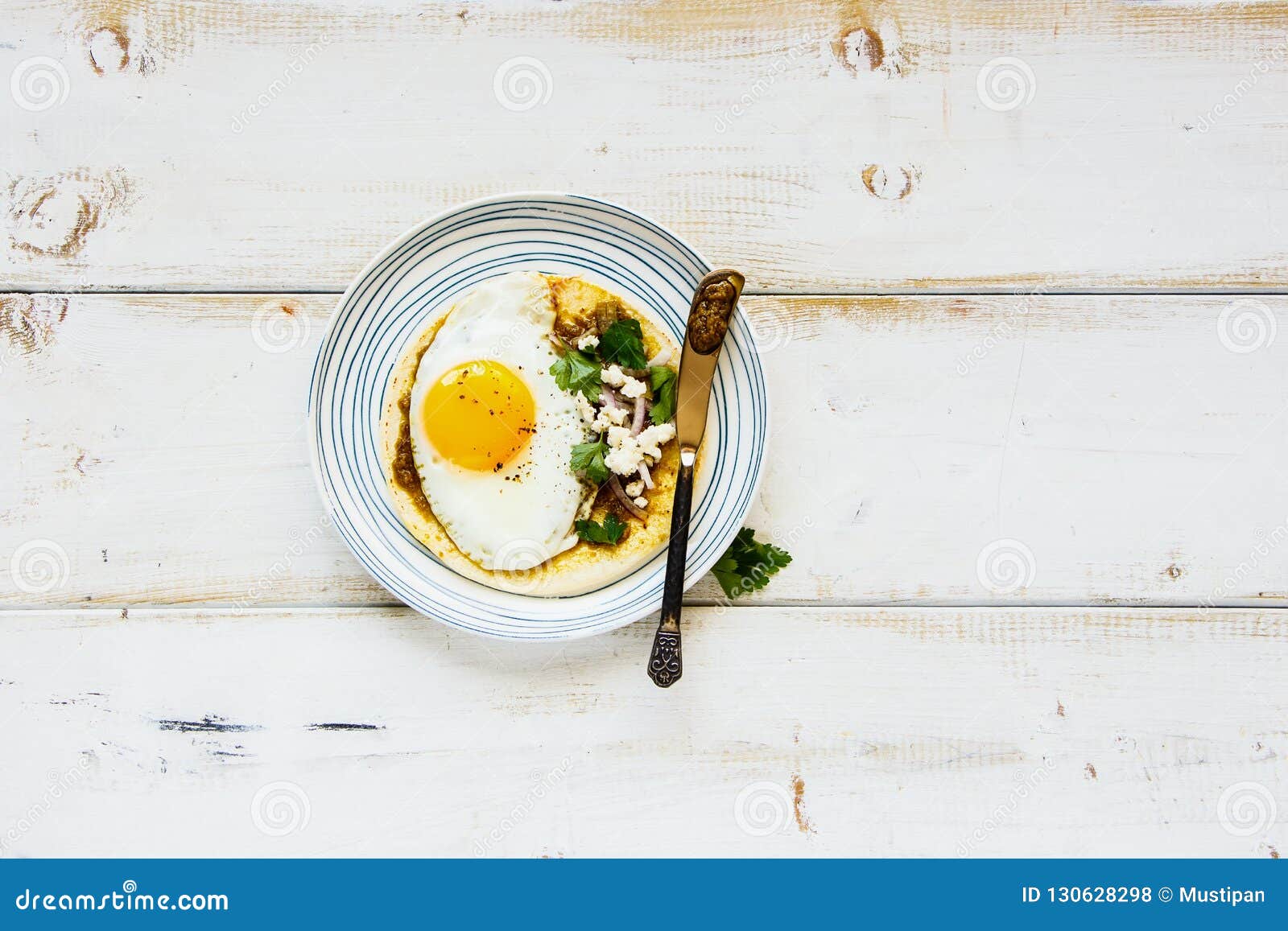 Tortilla with fried egg stock photo. Image of natural - 130628298