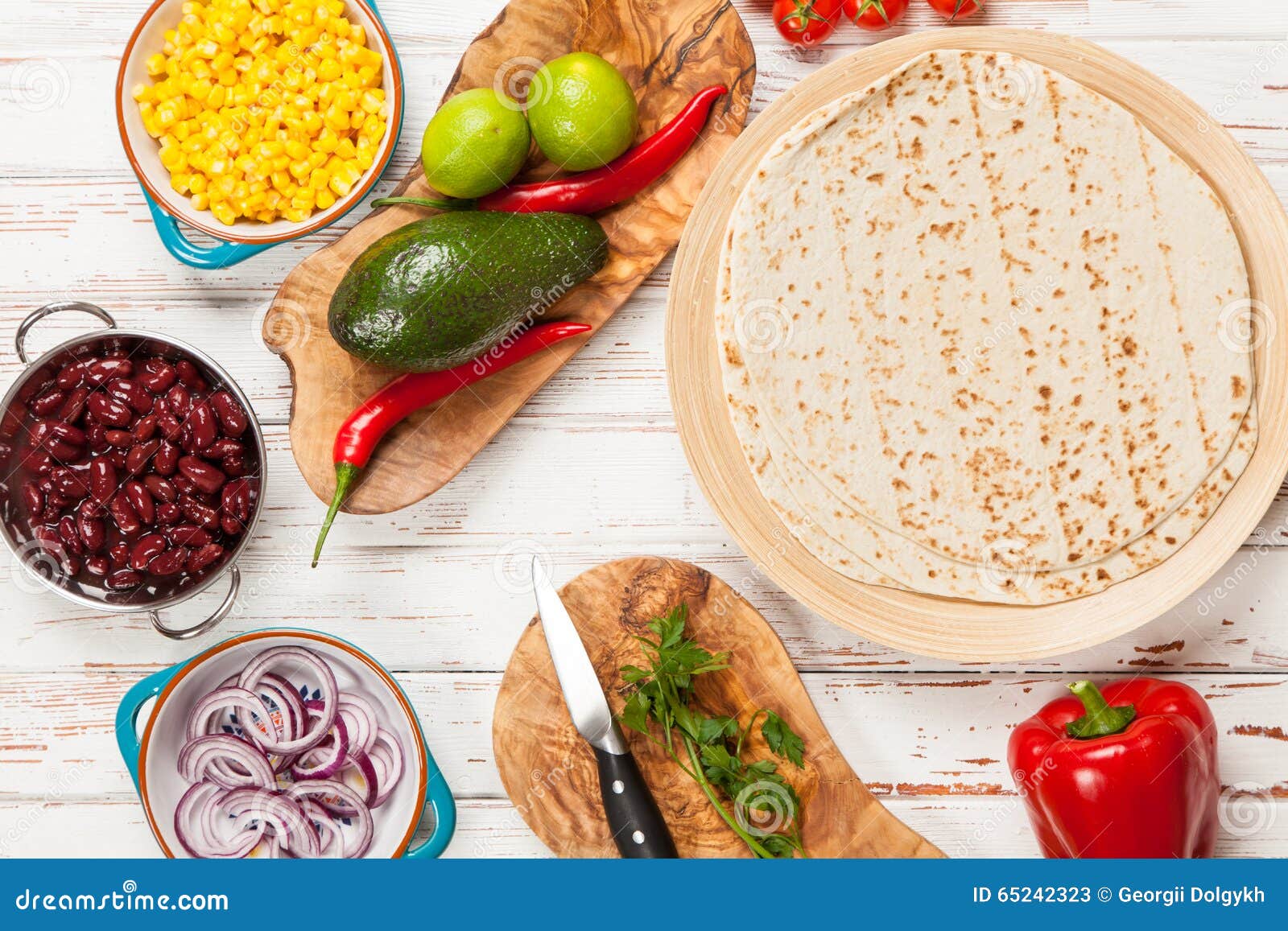 Tortilla with a Mix of Ingredients Stock Image Image of meal, plate 65242323