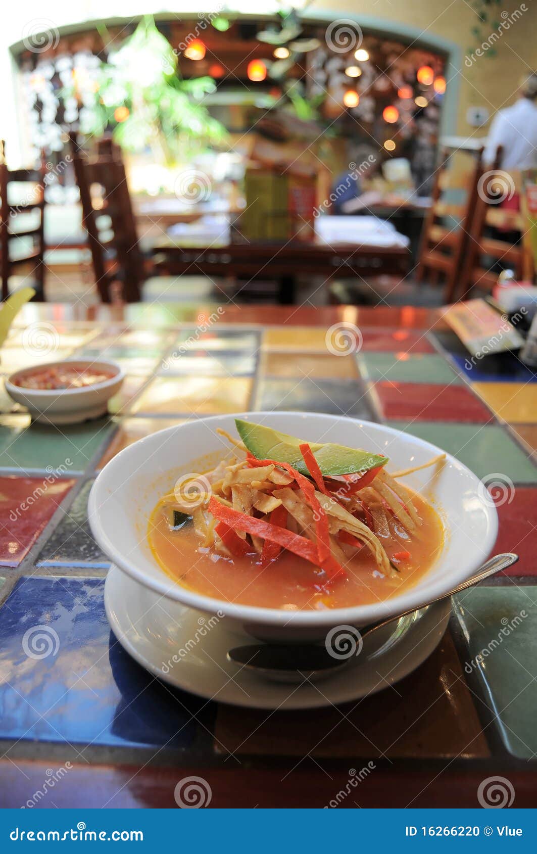 Tortilla Soup in Restaurant Stock Photo Image of savory, nutrition