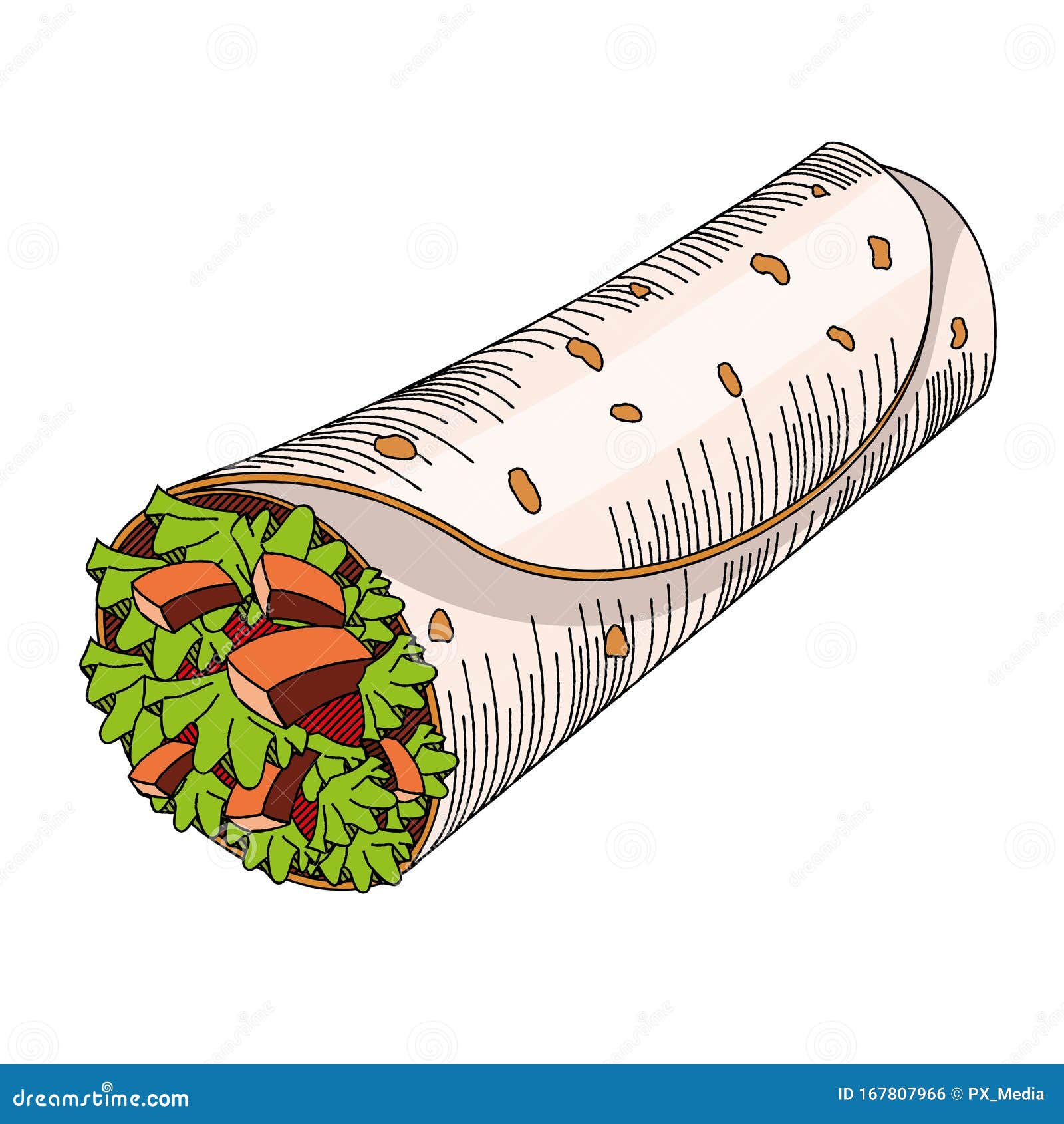 Tortilla Wrap Illustration/ Clipart Stock Illustration Illustration