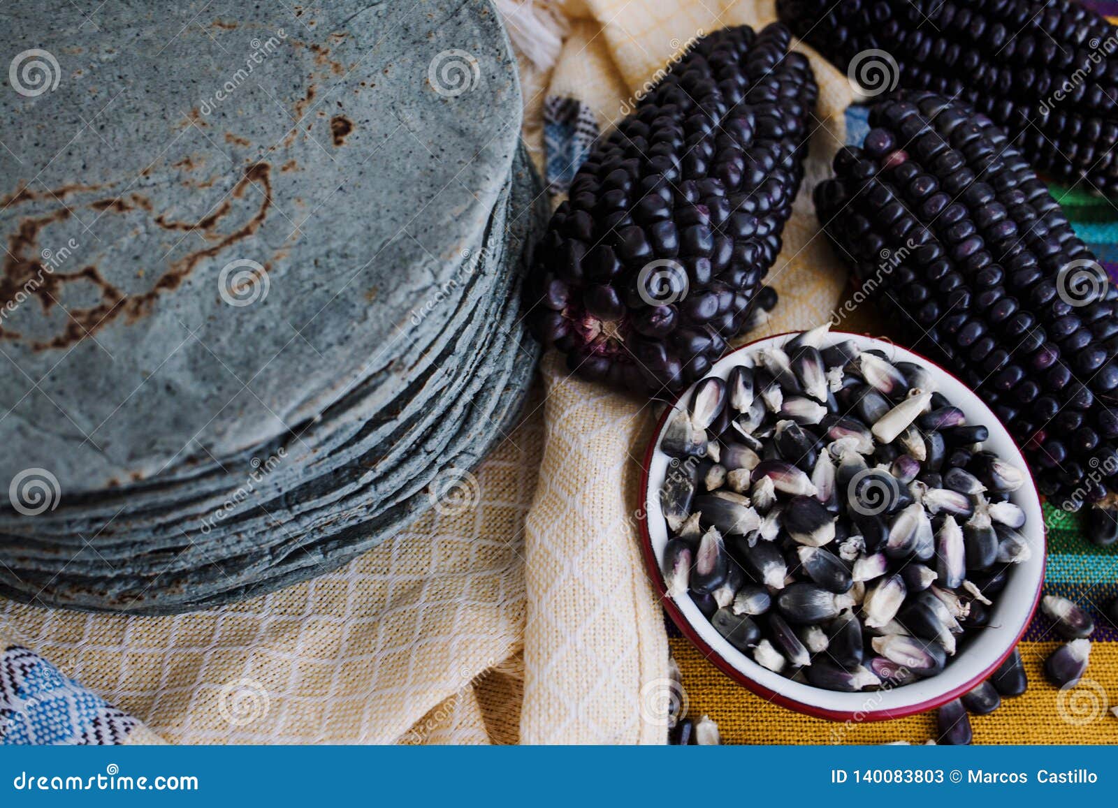 tortillas azules, blue corn, mexican food traditional food in mexico