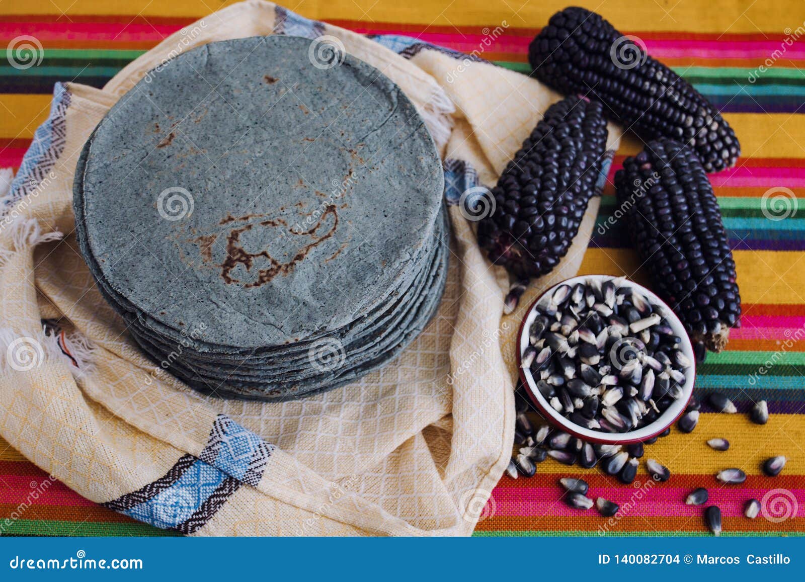 Tortillas Azules, Blue Corn, Mexican Food Traditional Food In Mexico