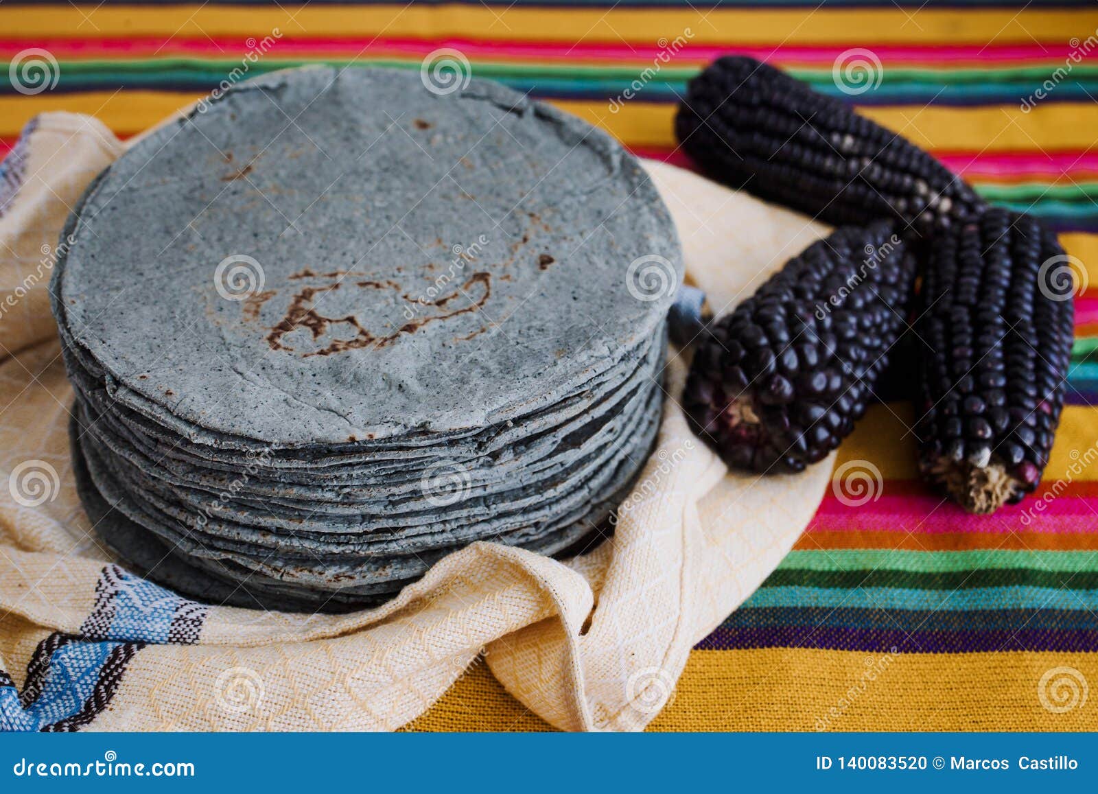 tortillas azules, blue corn, mexican food traditional food in mexico