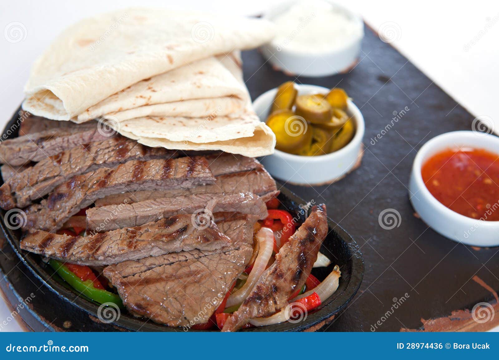 Tortillas with Beef Steaks and Sauces Stock Photo Image of serve