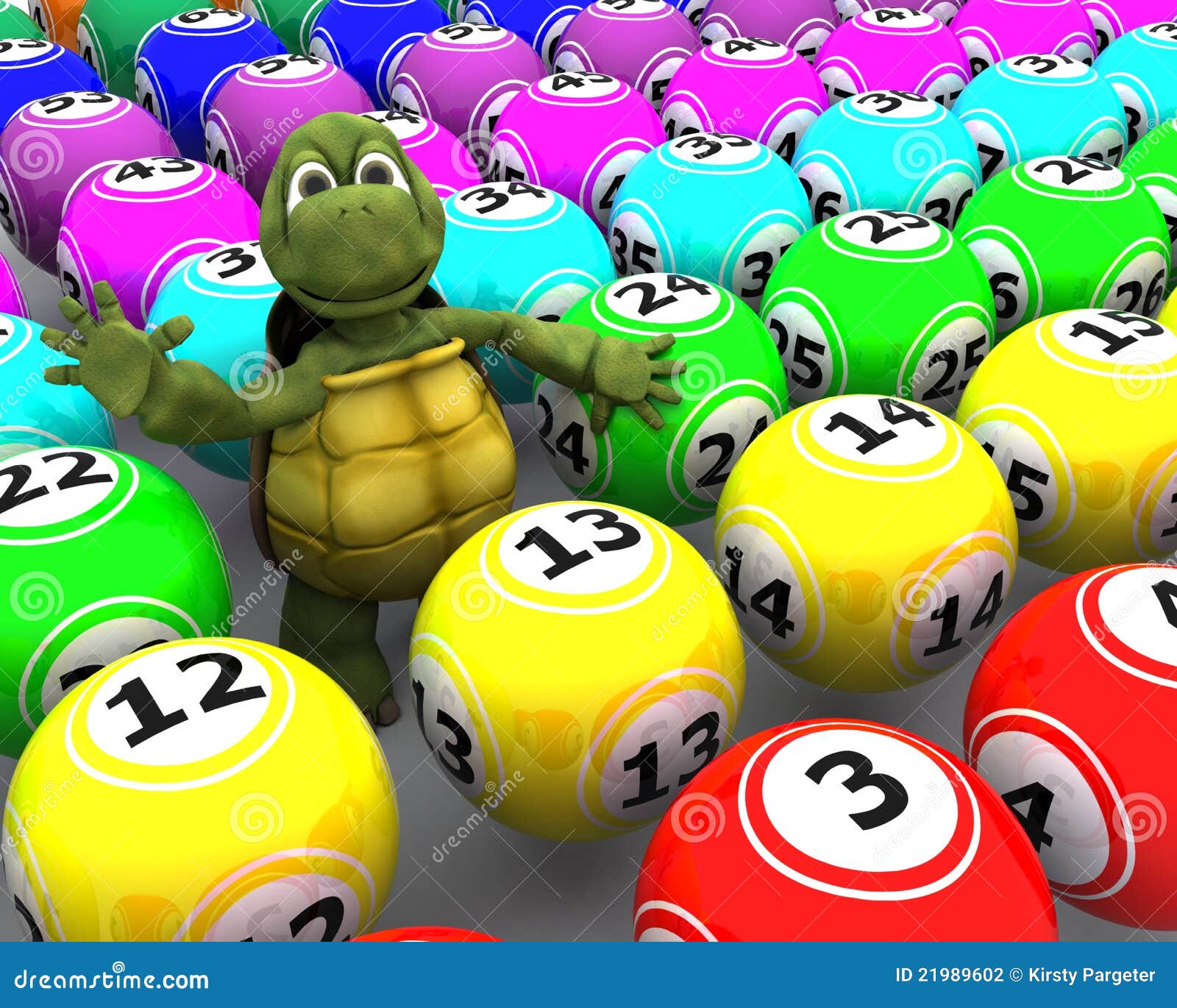 Tortoise With Bingo Balls Stock Photography 22178570