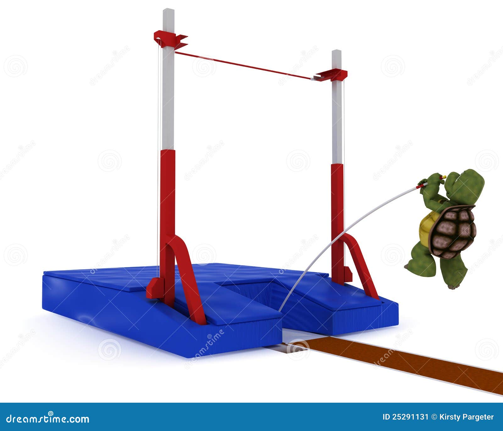 Tortoise Competing in Pole Vault Stock Illustration Illustration of