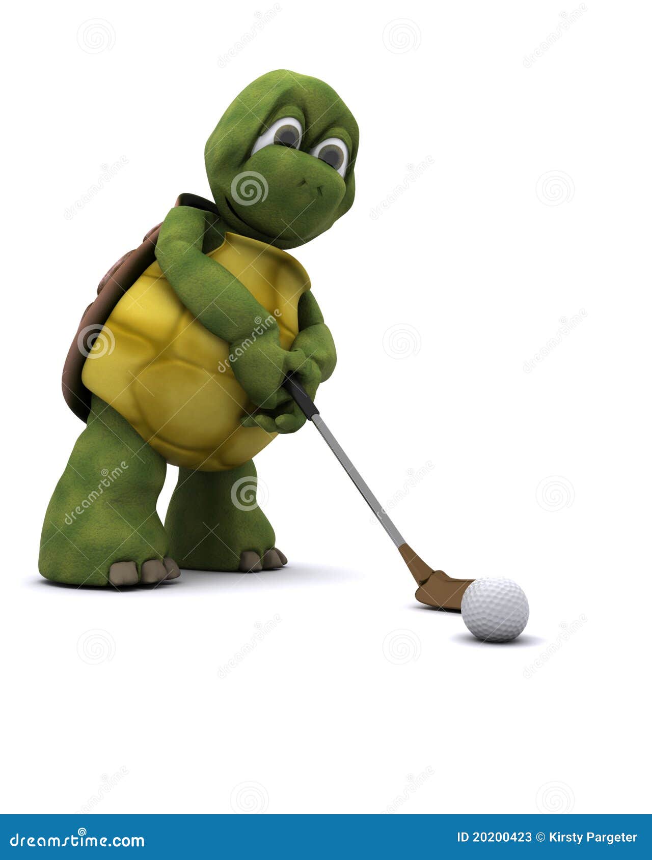 Tortoise Playing golf stock illustration. Illustration of reptile