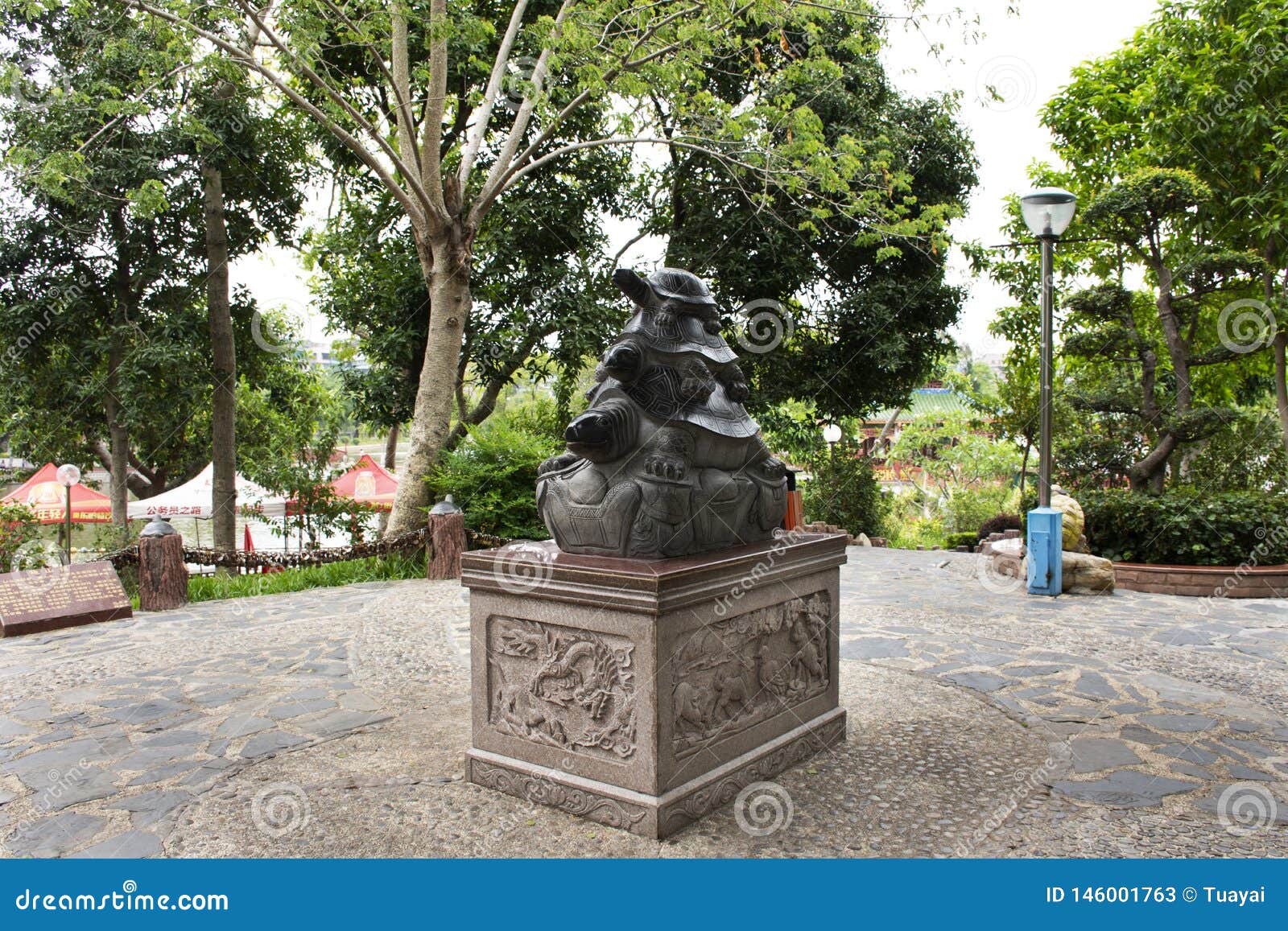 Tortoise Or Turtle Statue In Garden At Zhongshan Park At Shantou