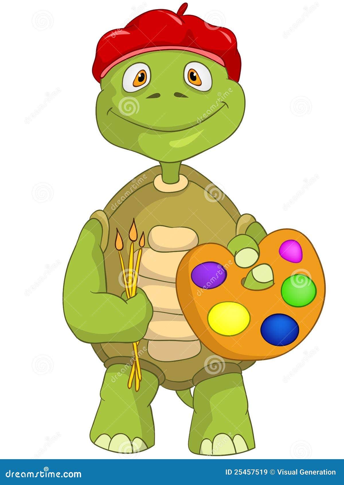 Tortuga Divertida. Artista. Ilustración del Vector - Ilustración ...