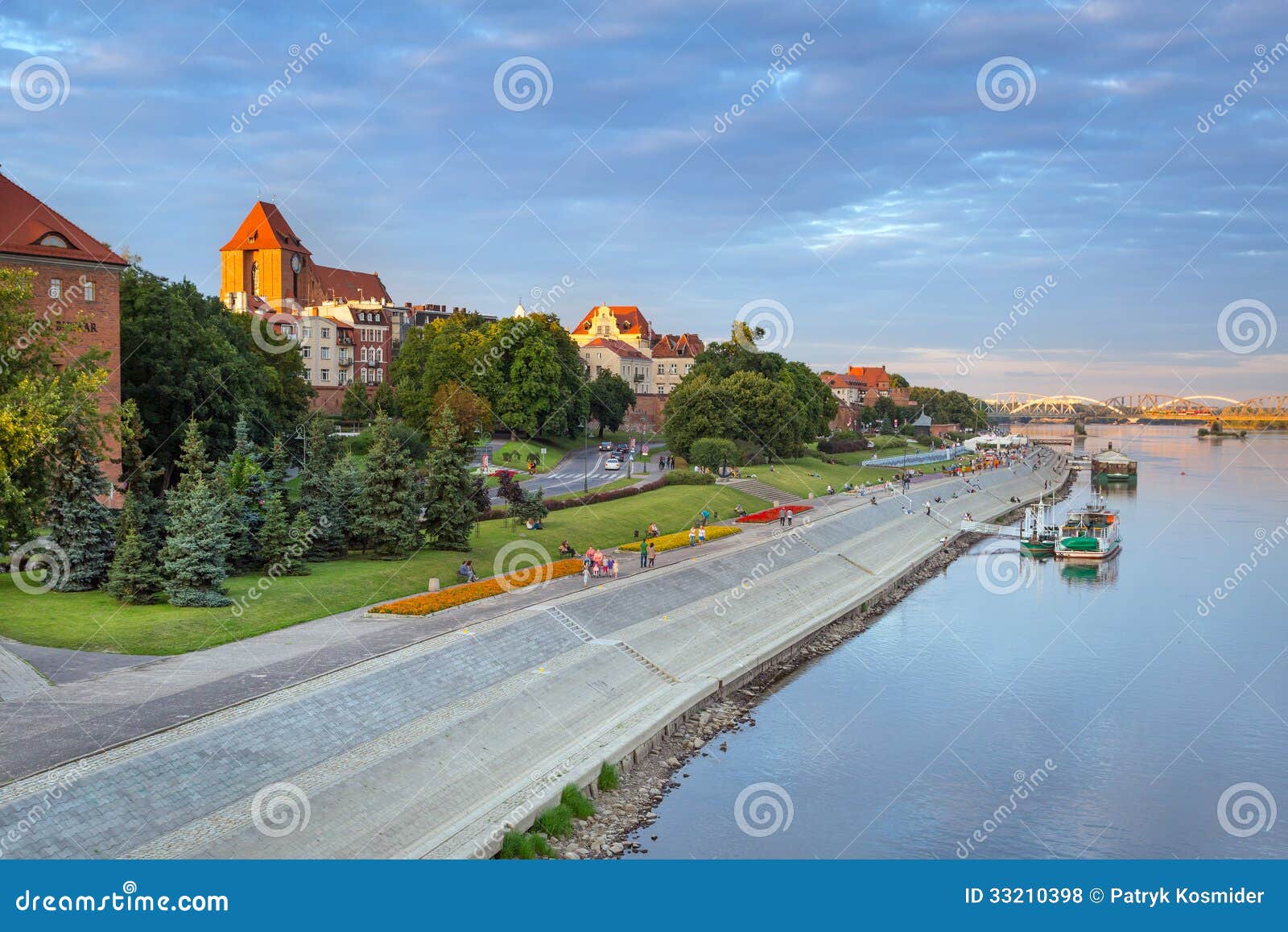 torun old town reflected in vistula river