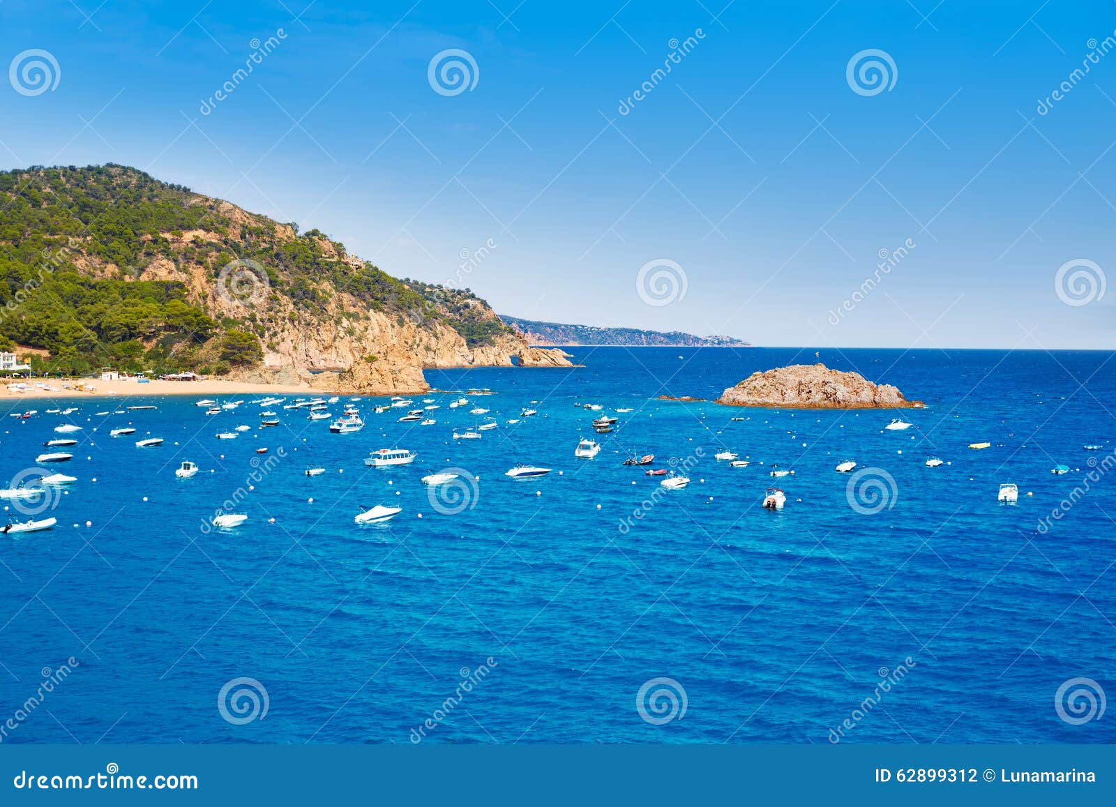 tossa de mar aerial view in costa brava of girona