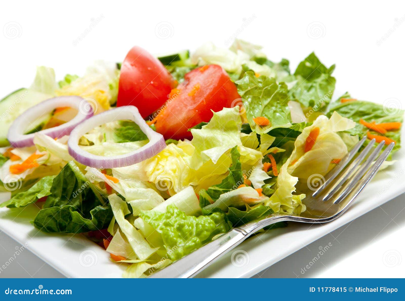 Tossed Salad On A Plate With A Fork Royalty Free Stock Photo - Image ...