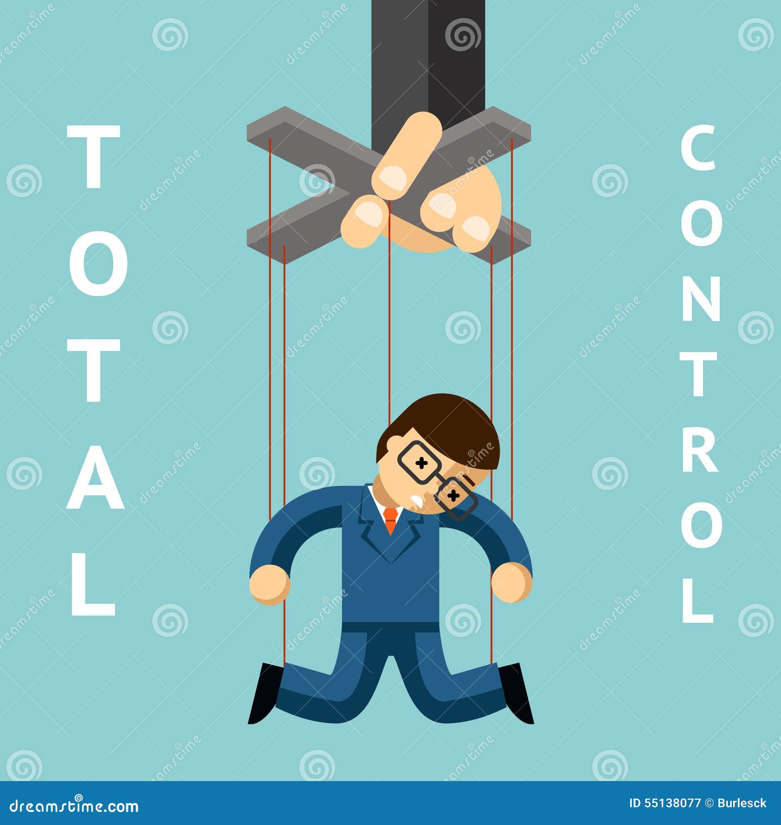 total control. businessman puppet