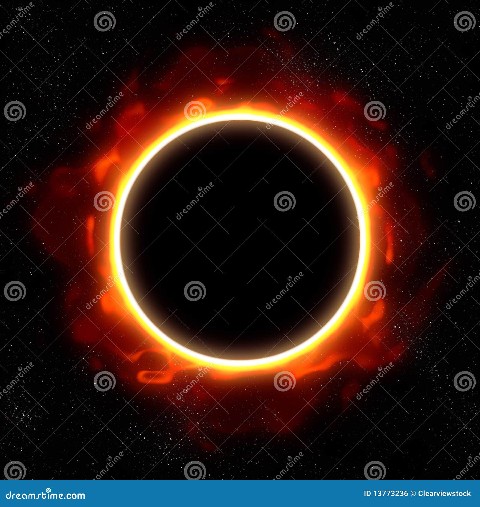 Illustration of a total eclipse in space