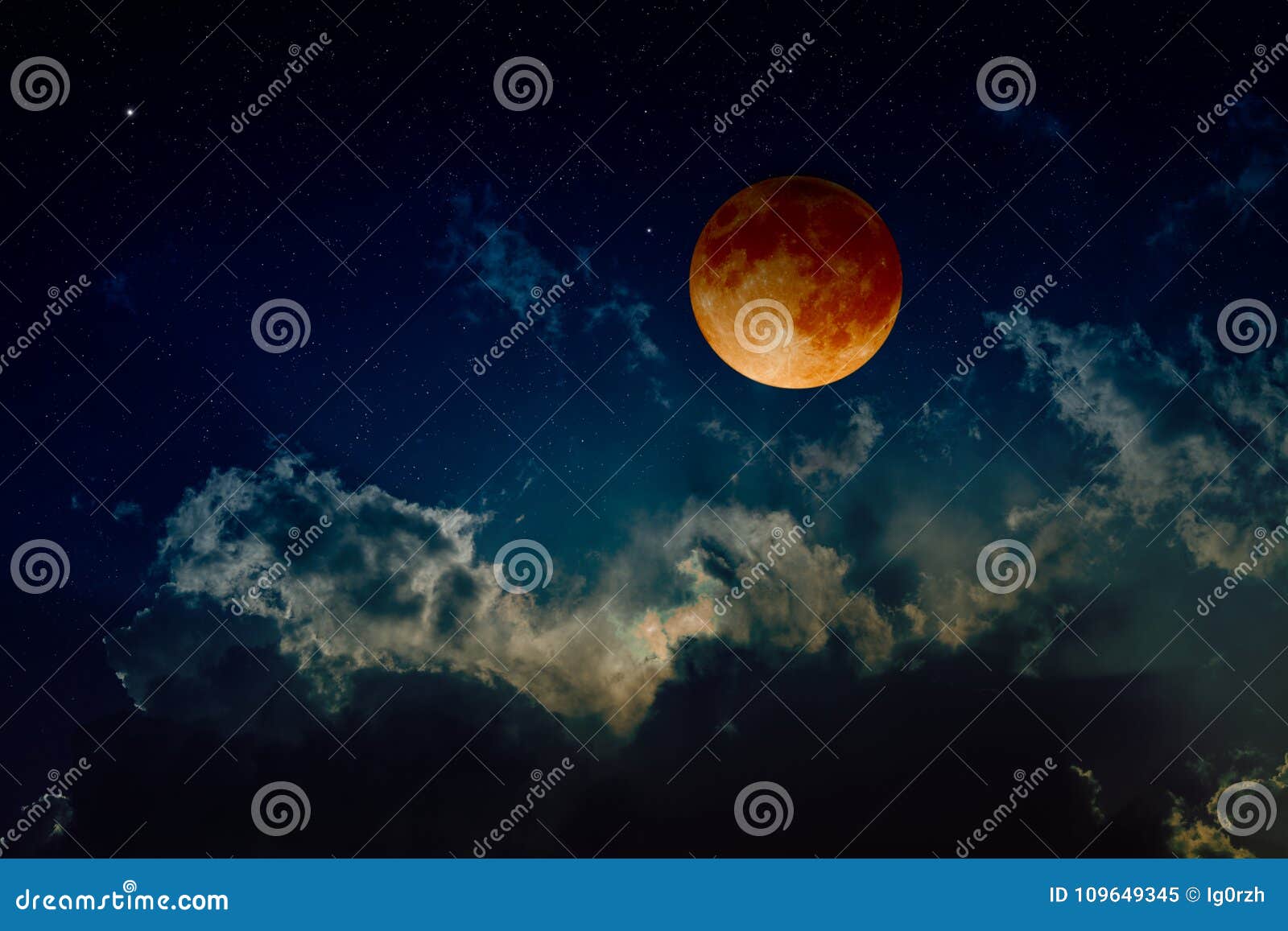 Total Lunar Eclipse, Mysterious Natural Phenomenon Stock Image - Image