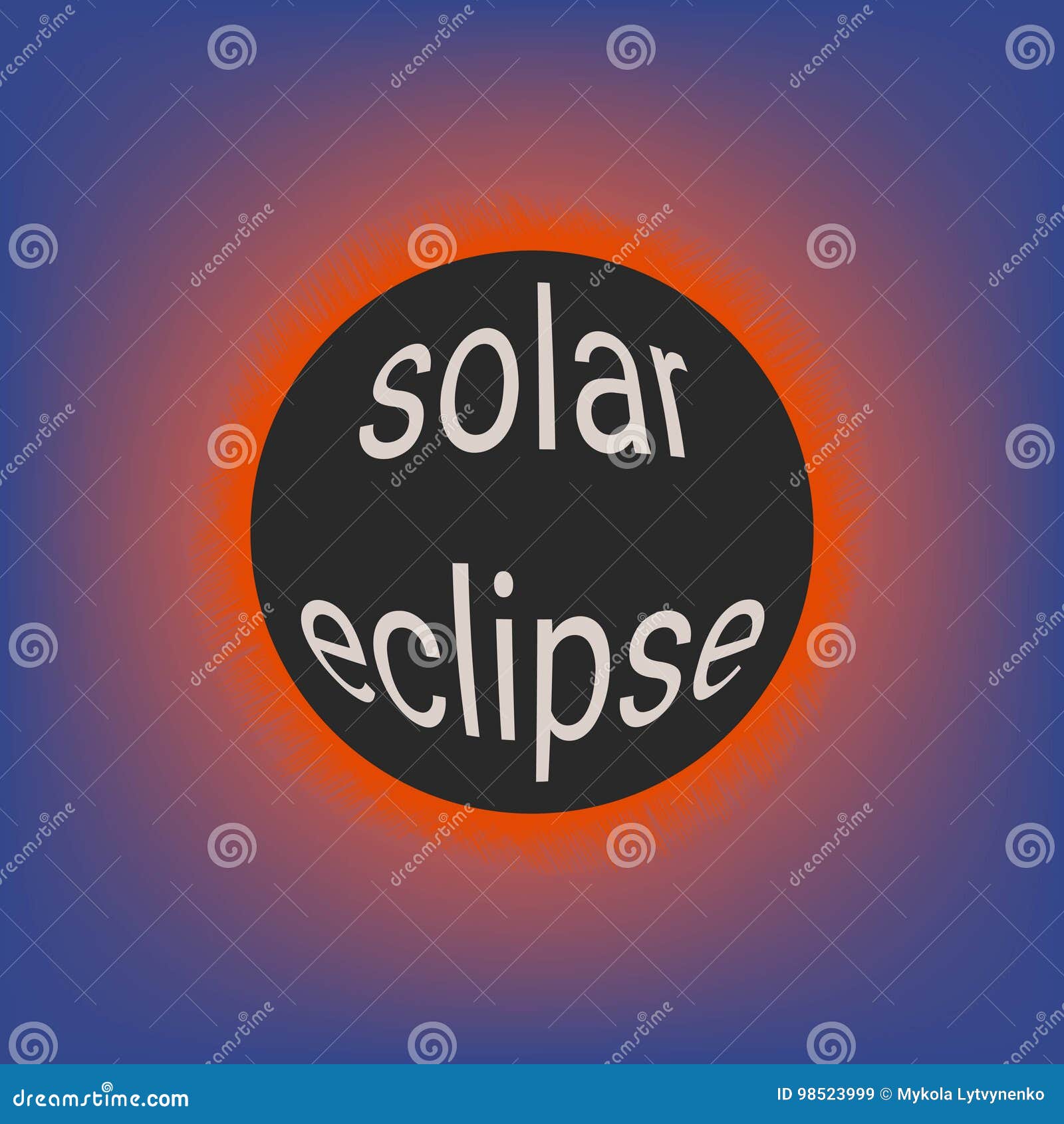 Total Solar Eclipse, Coronal Glow of the Sun, Vector Illustration with ...