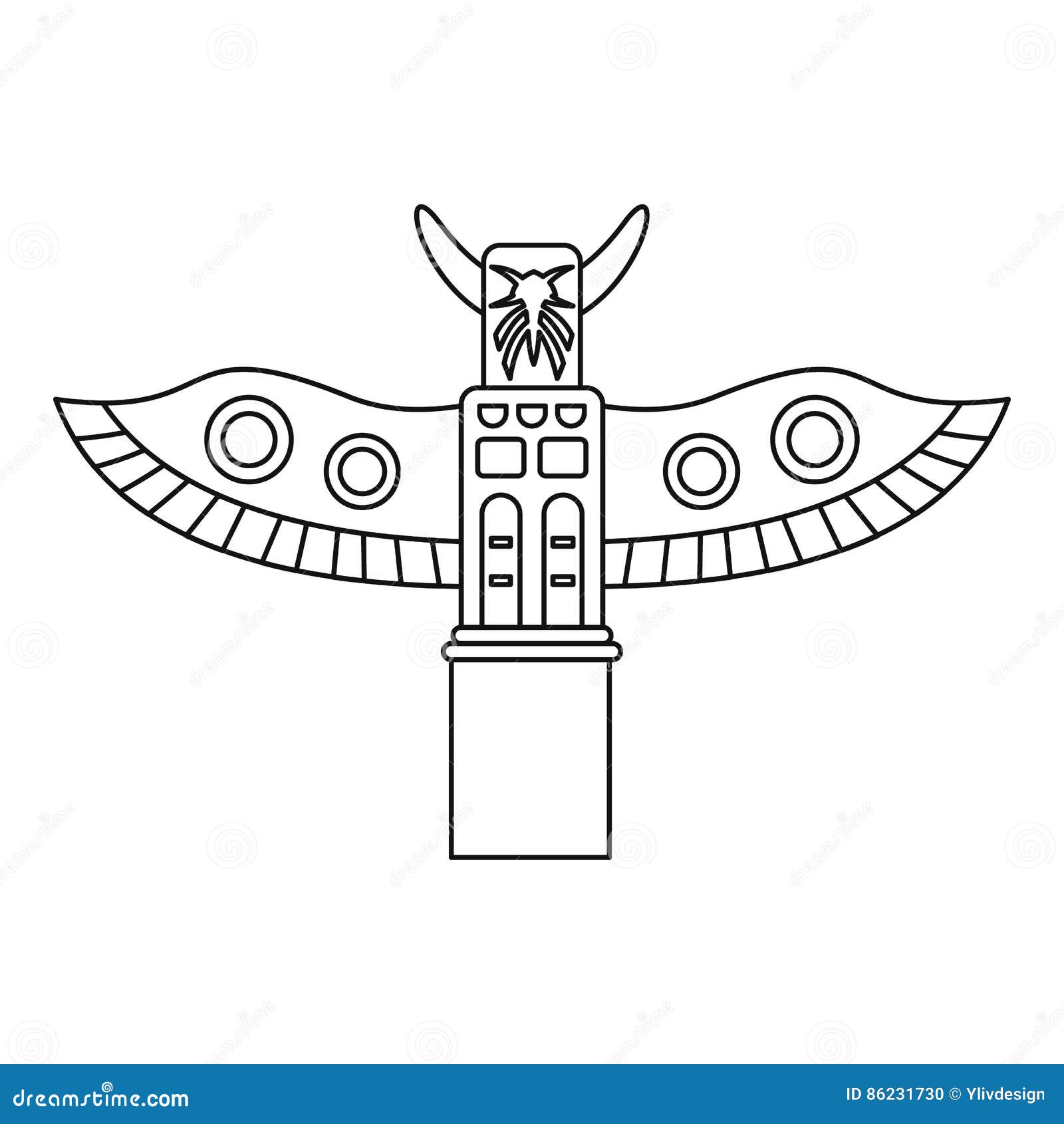 Totem Pole Icon, Outline Style Stock Vector - Illustration of outline ...