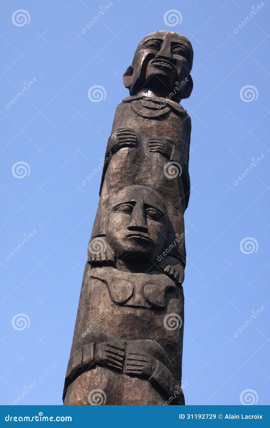 Totem pole stock image. Image of handicraft, sacred, native 31192729