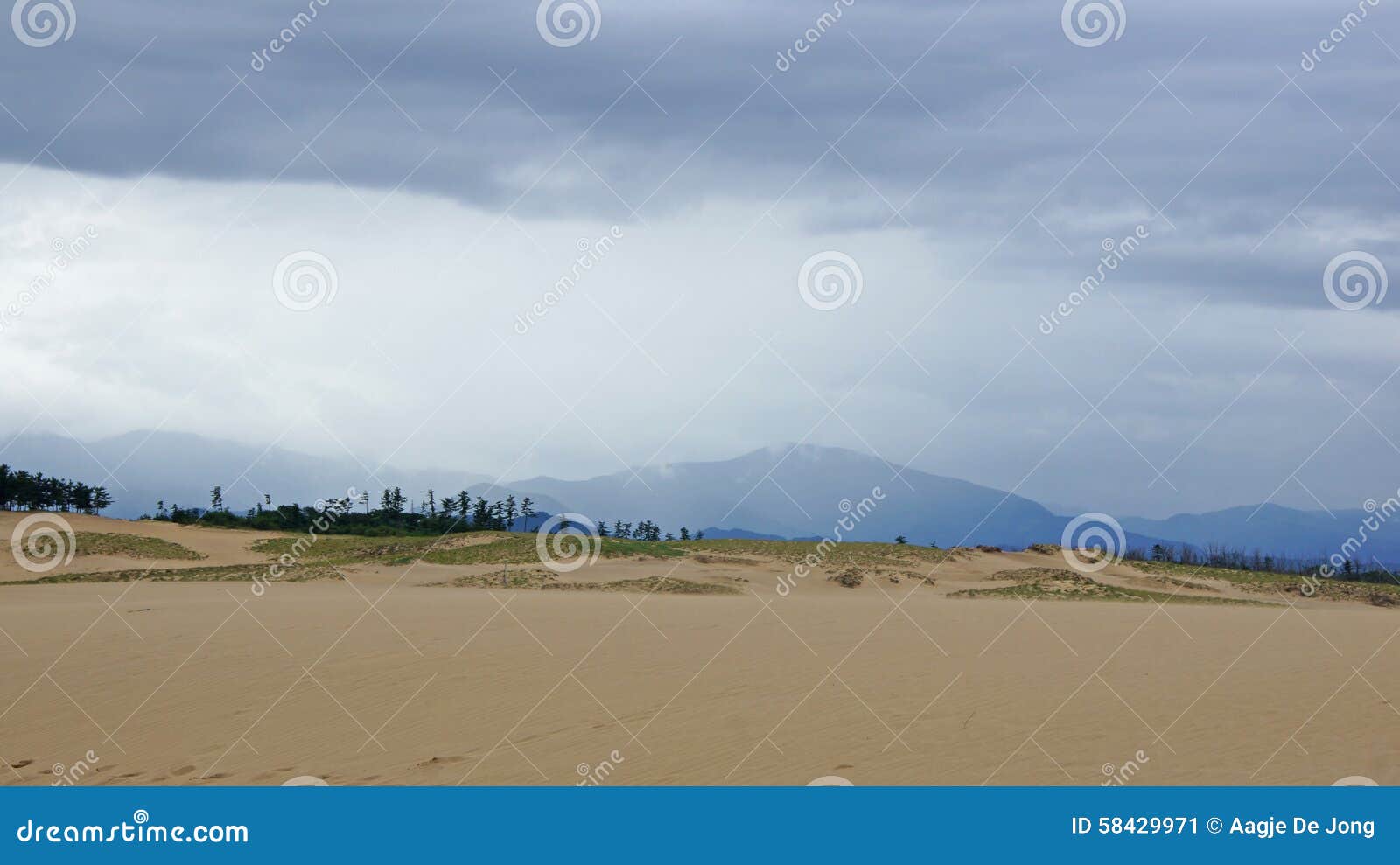 Tottori sand dunes in Japan. The largest sand dunes of Japan in Tottori prefecture