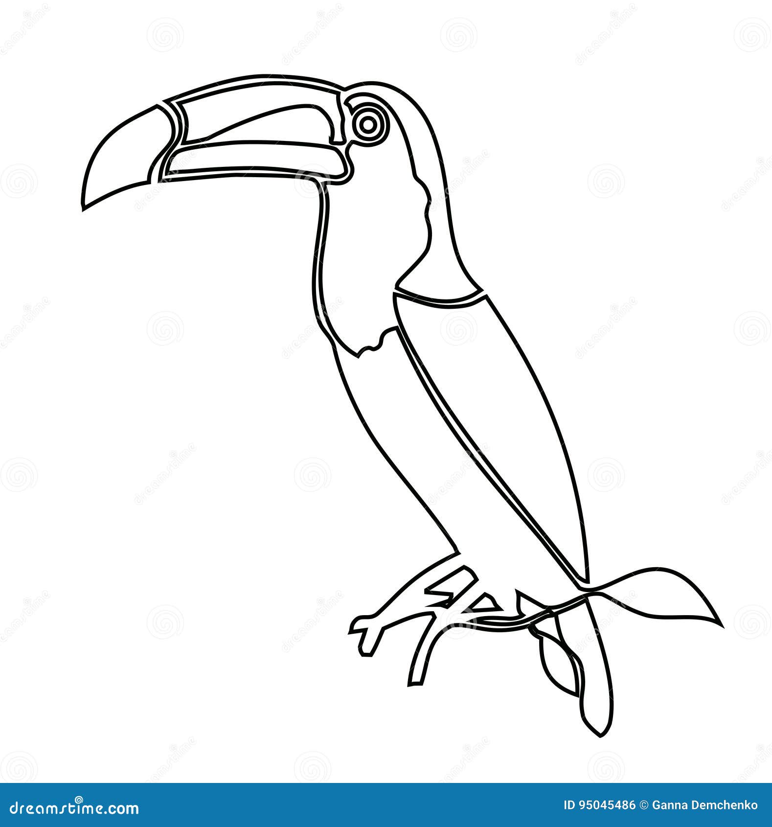 Toucan illustration de livre de coloriage