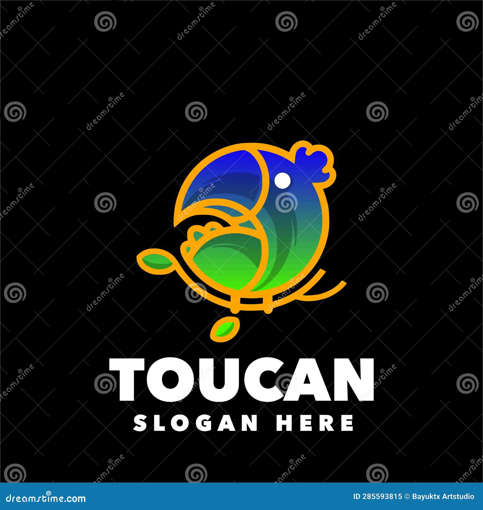 toucan line art gradient