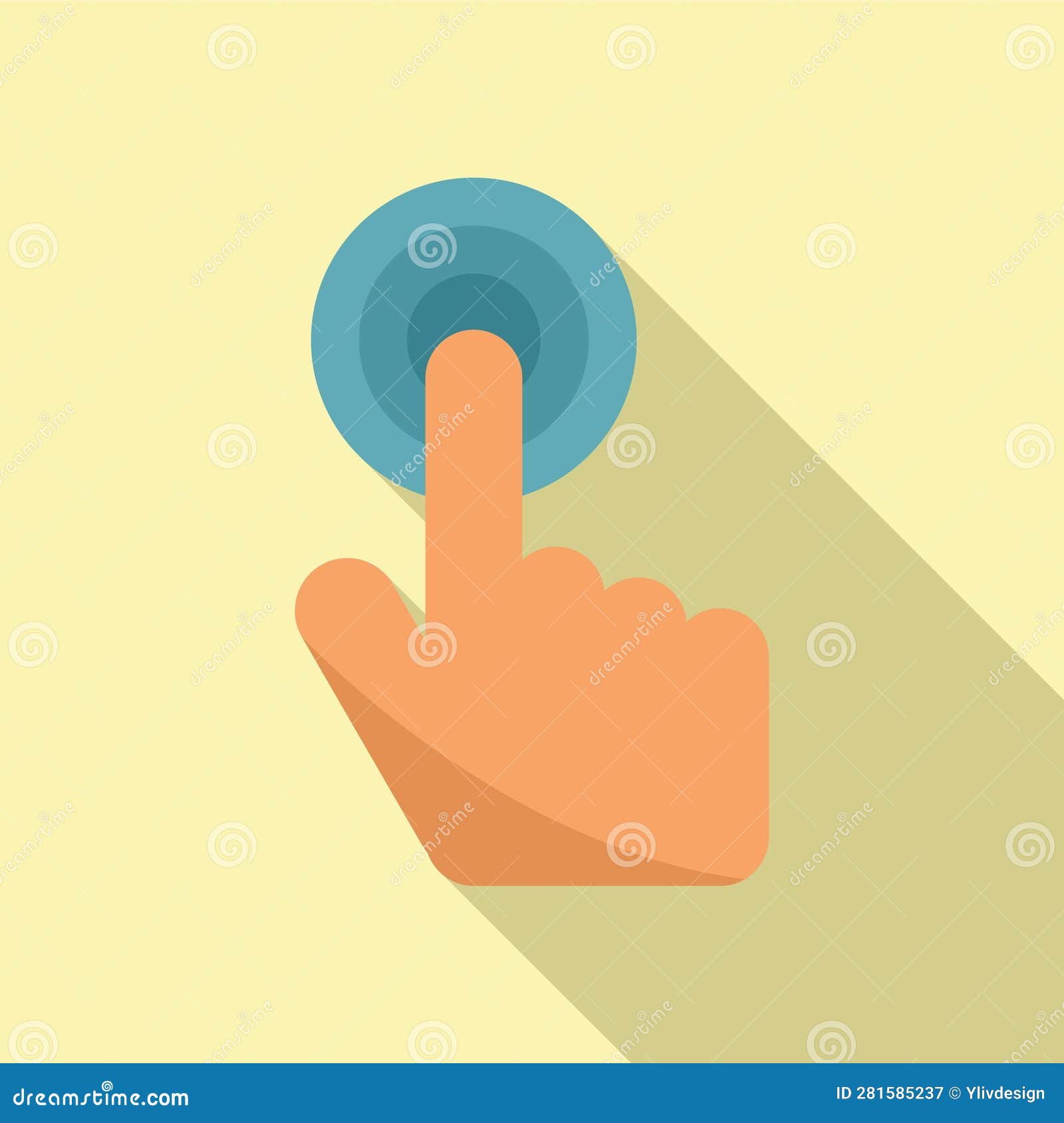 Touch Button Icon Flat Vector. Computer Interface Stock Illustration Illustration of sticker