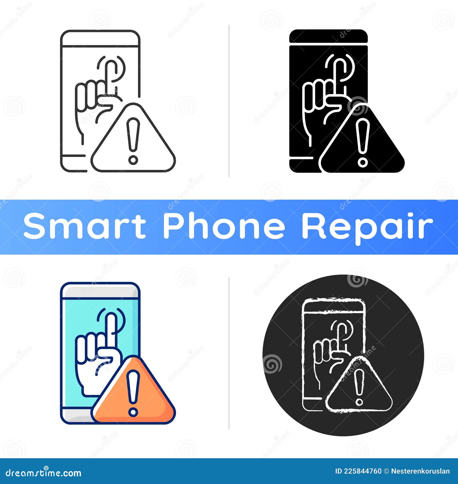 Touch Display Not Working Icon Stock Vector Illustration of button