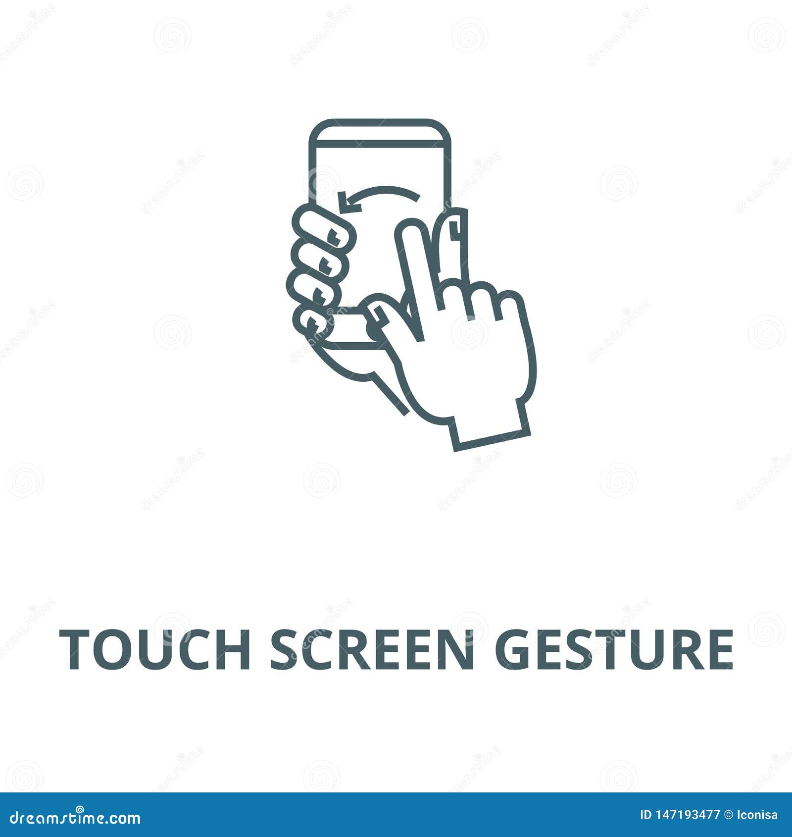 Touch Screen Gesture Vector Line Icon, Linear Concept, Outline Sign, Symbol Stock Vector