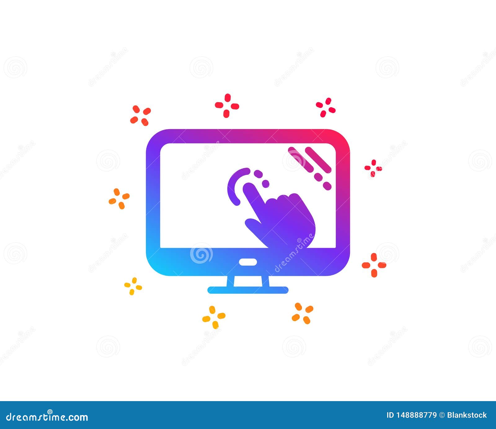 Touch Screen Icon. Online Quiz Test Sign. Vector Stock Vector