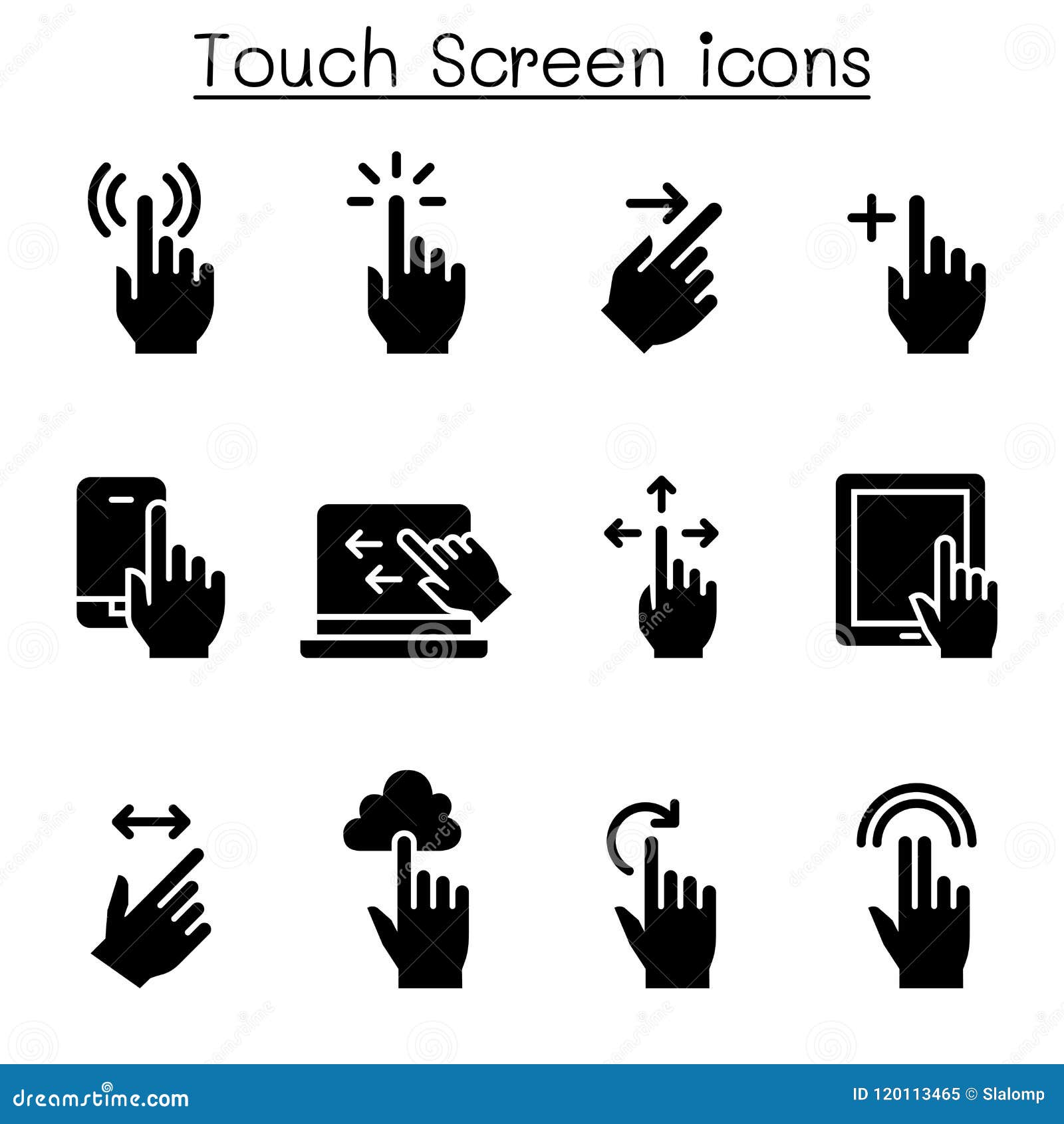 touch screen icon set