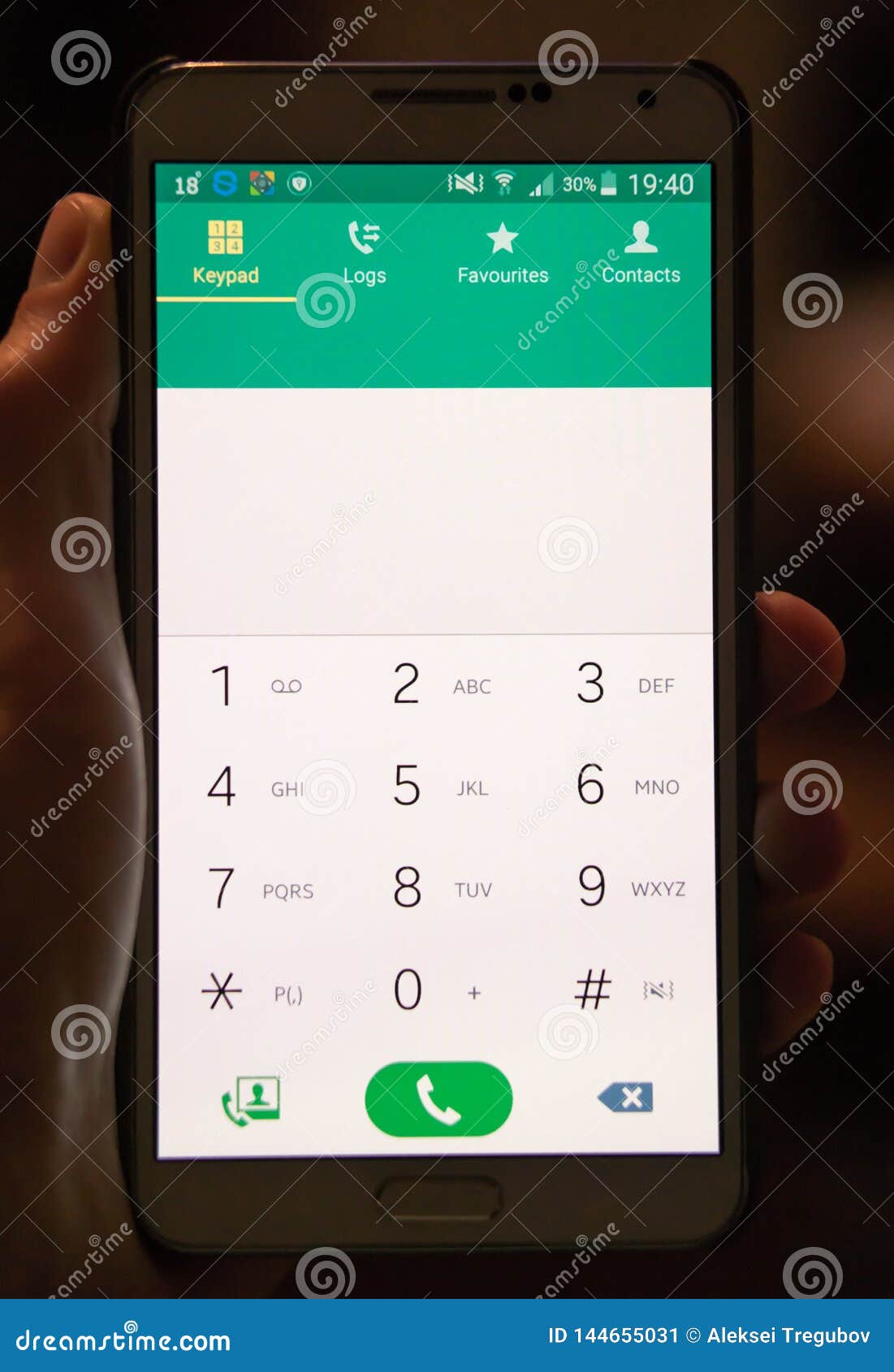 Touch Screen Mobile Phone, in Hand. Blank Number Field Editorial Photo