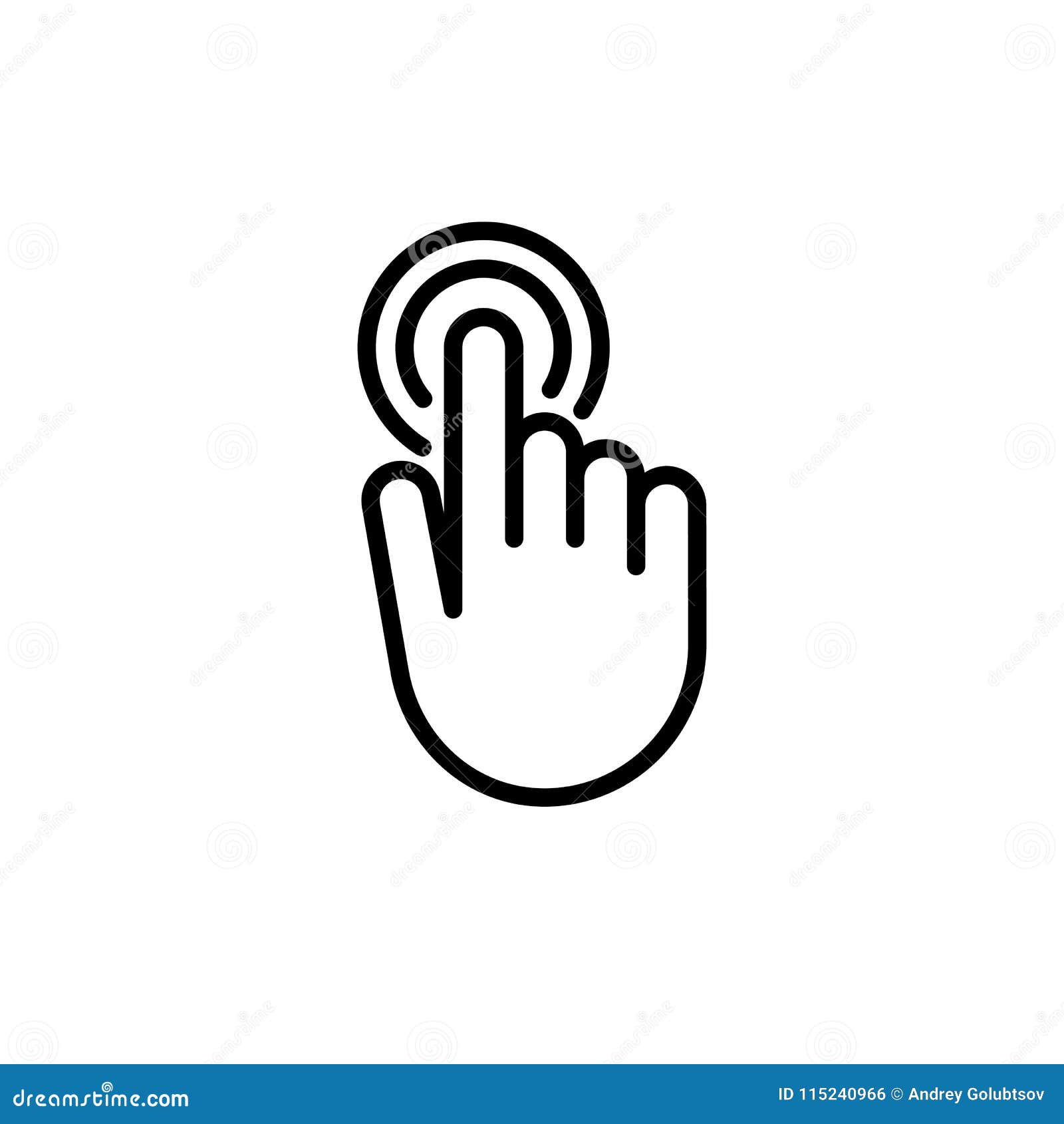 Touch Screen Finger Hand Press Push Vector Icon Stock Vector